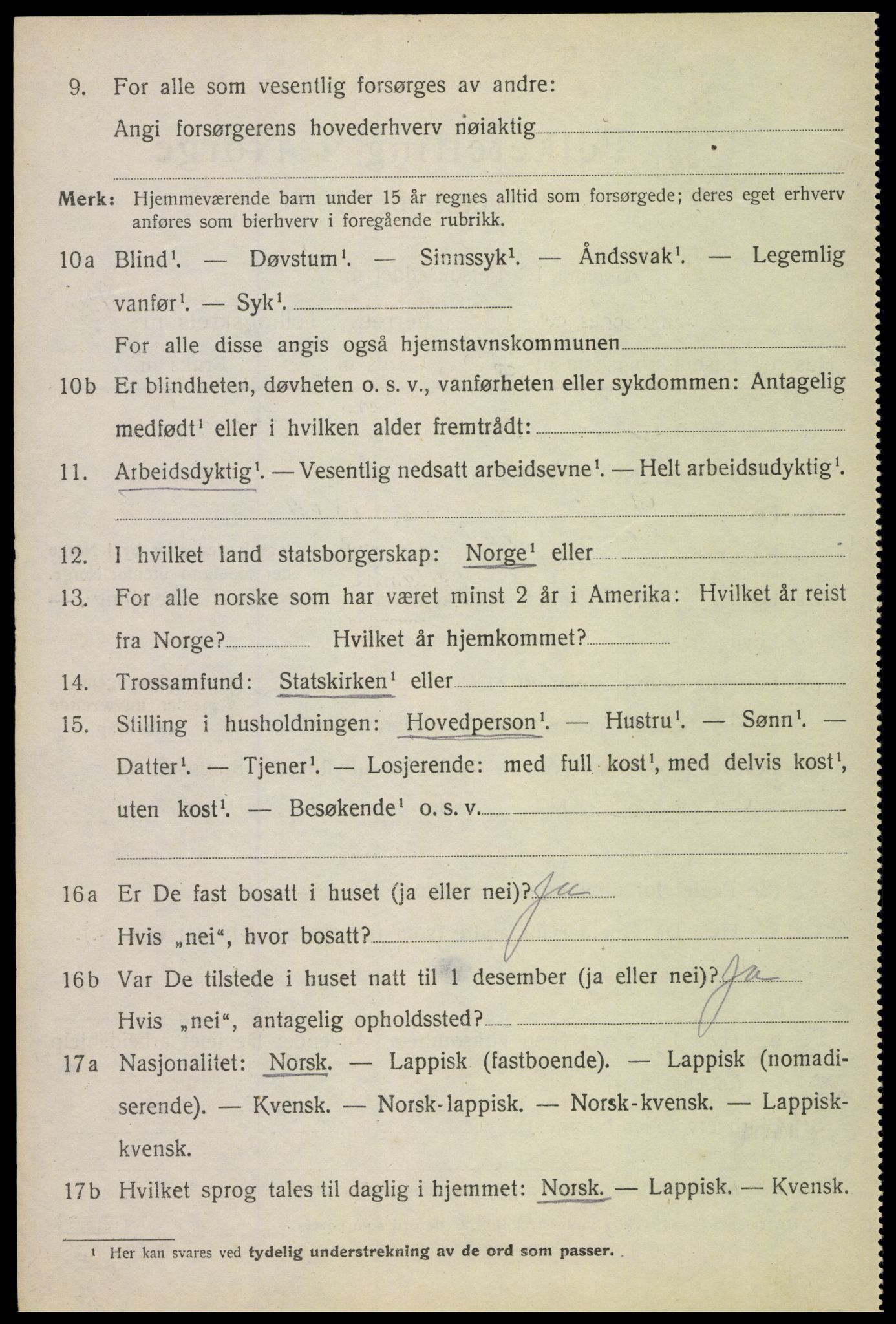 SAT, 1920 census for Hadsel, 1920, p. 8171