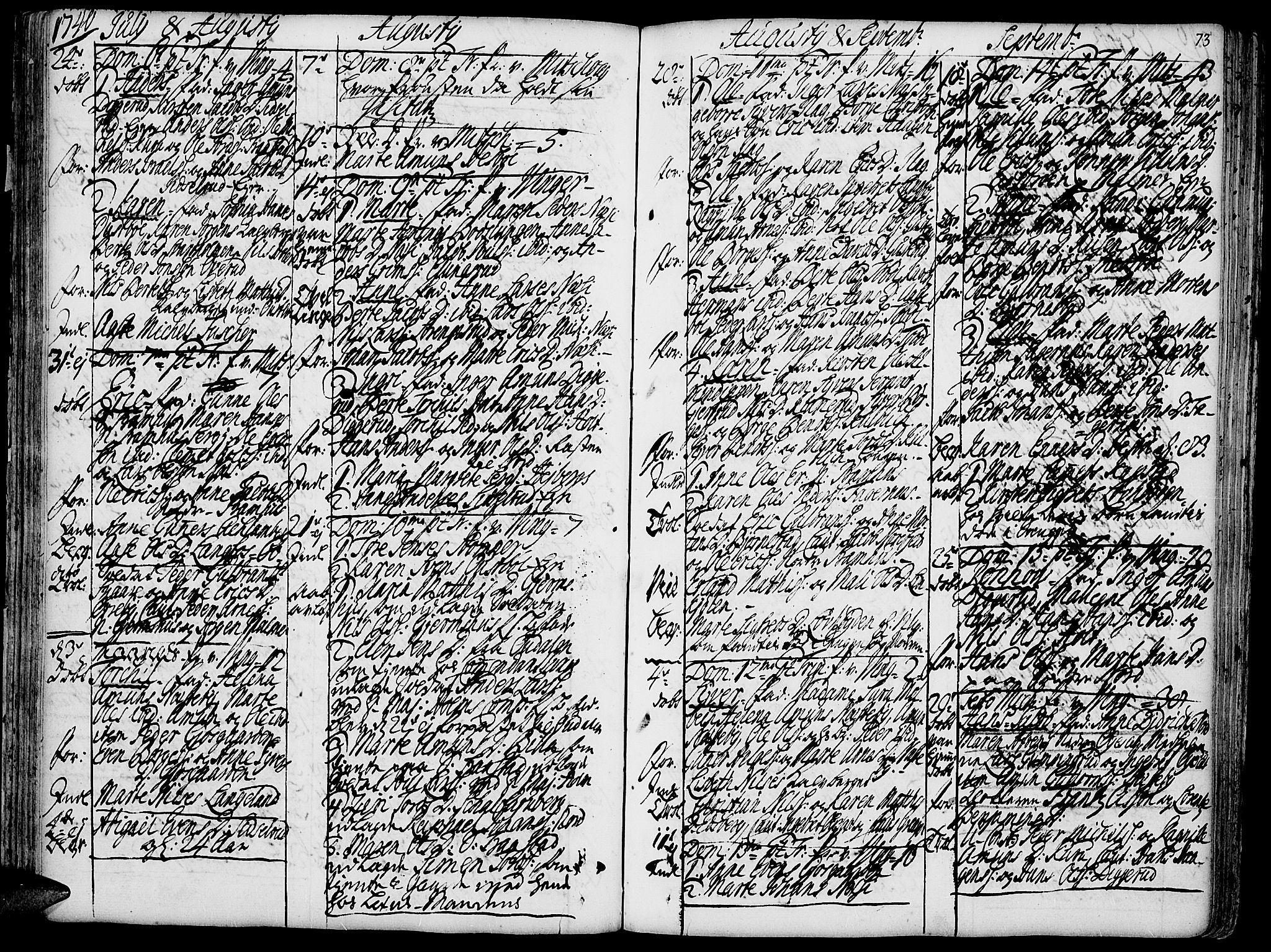 Vinger prestekontor, AV/SAH-PREST-024/H/Ha/Haa/L0002: Parish register (official) no. 2, 1730-1751, p. 73