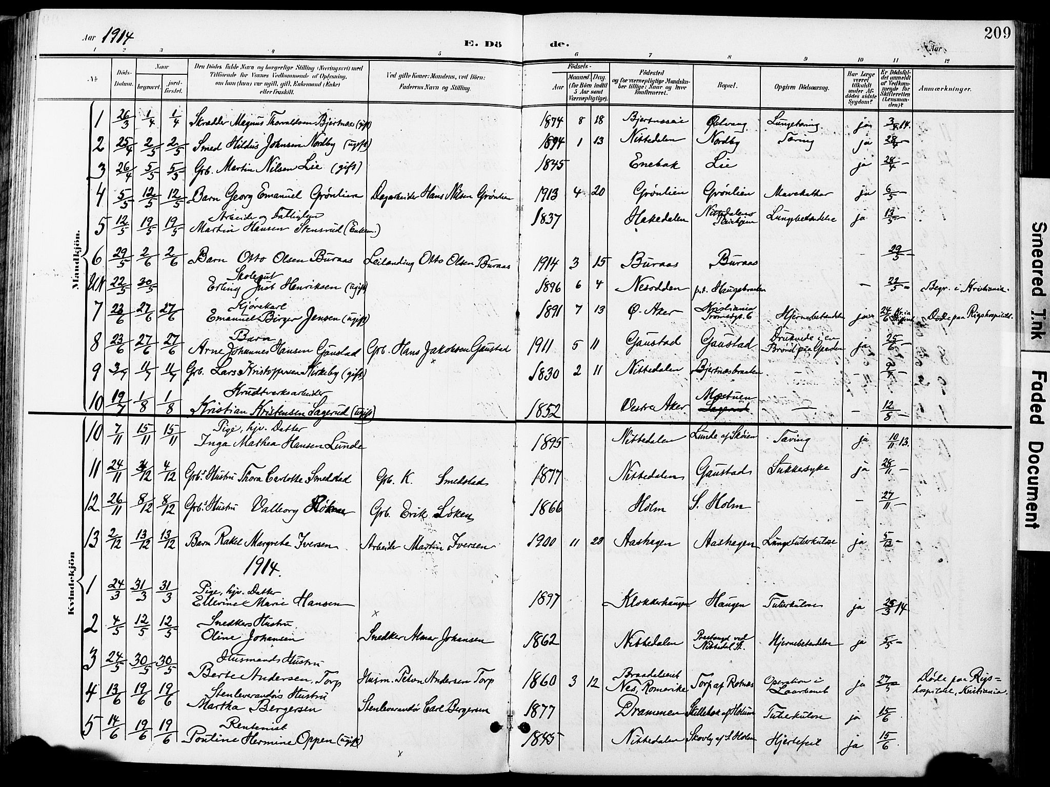 Nittedal prestekontor Kirkebøker, SAO/A-10365a/F/Fa/L0008: Parish register (official) no. I 8, 1902-1926, p. 209