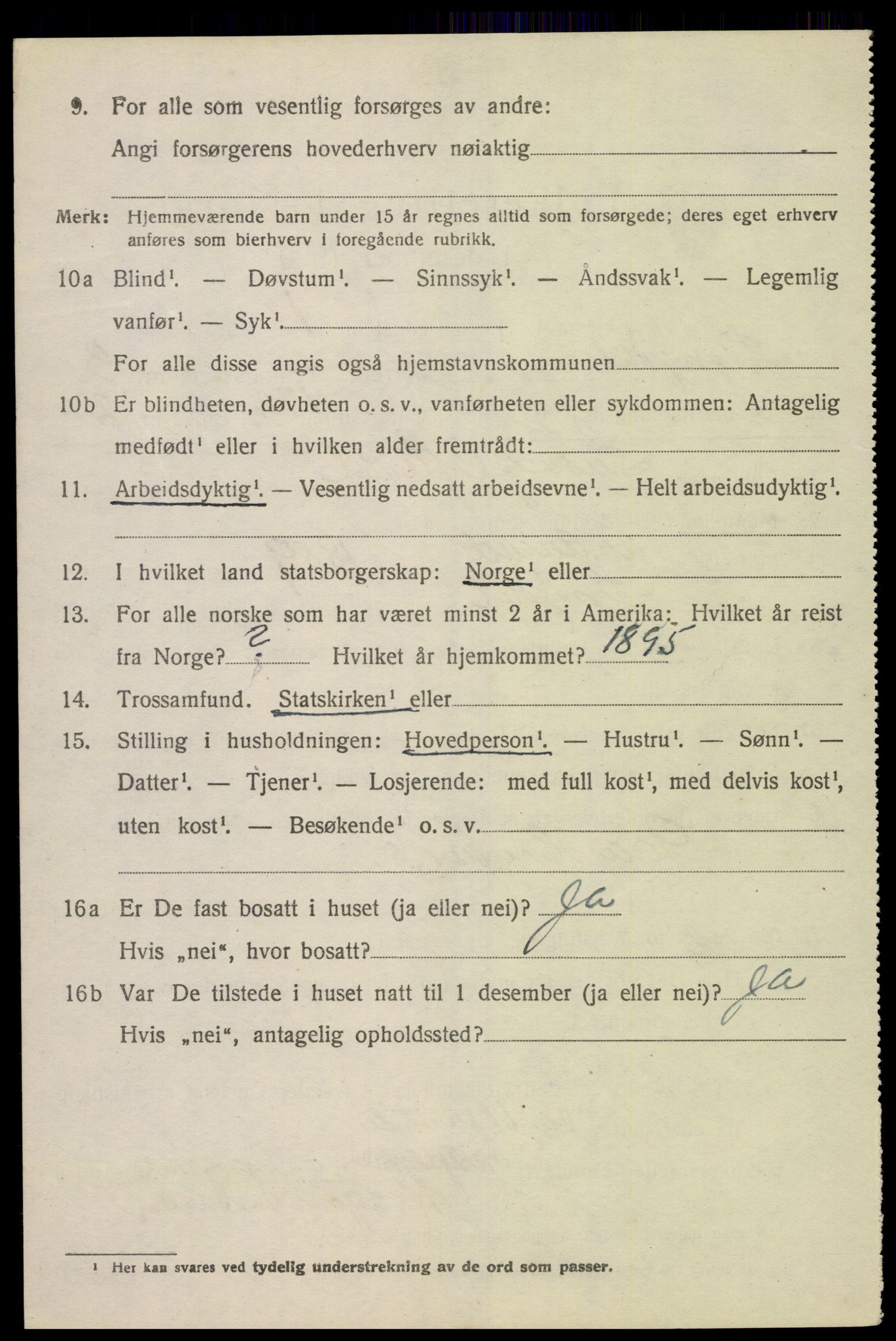 SAK, 1920 census for Lyngdal, 1920, p. 2290