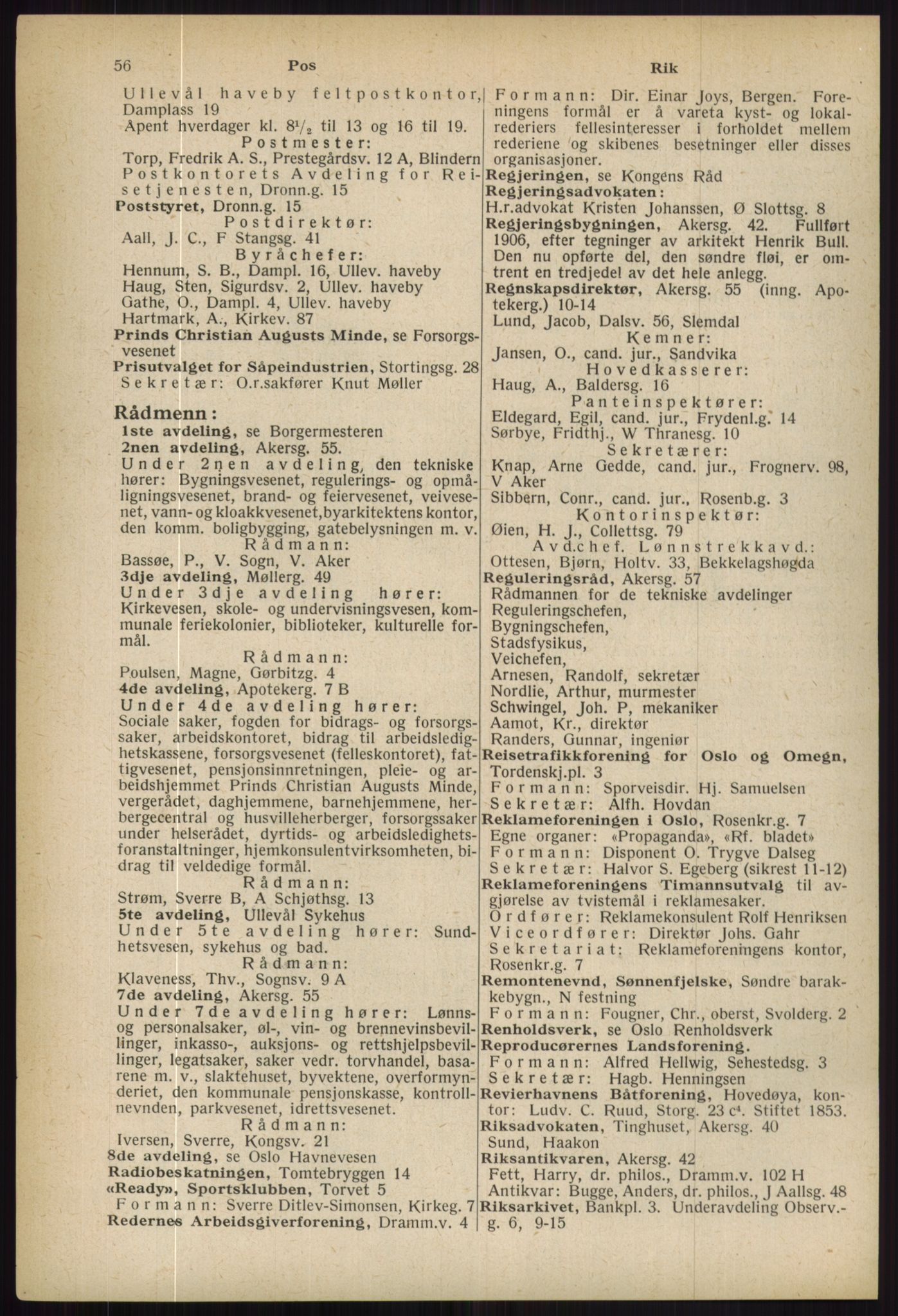 Kristiania/Oslo adressebok, PUBL/-, 1936, p. 56