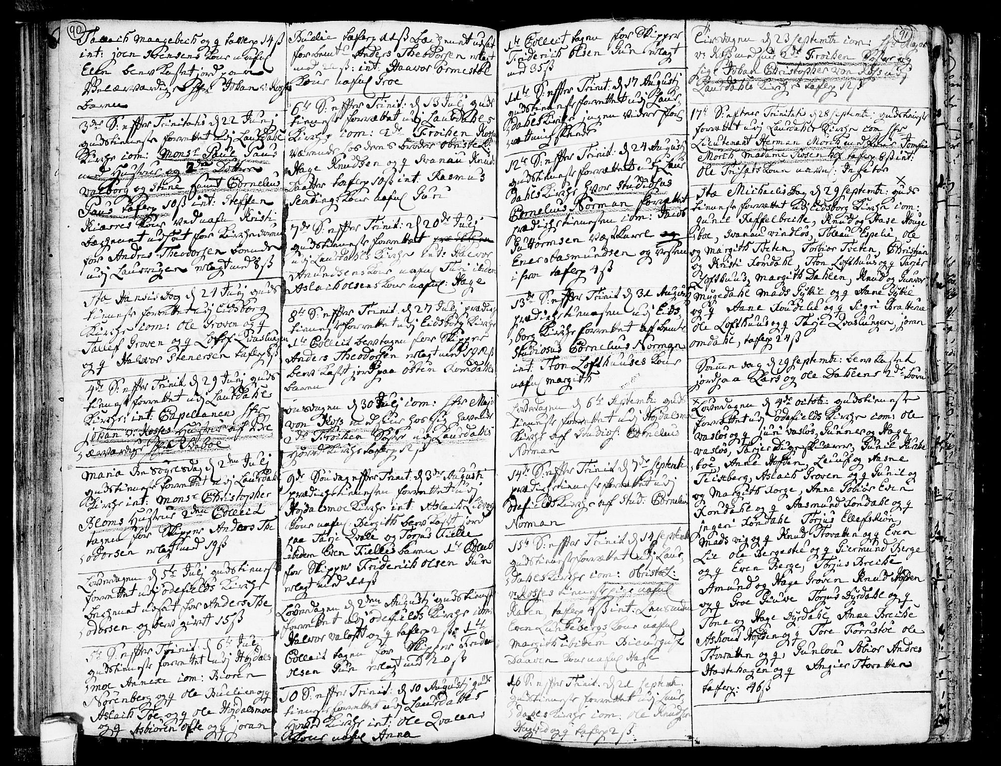 Lårdal kirkebøker, AV/SAKO-A-284/F/Fa/L0002: Parish register (official) no. I 2, 1734-1754, p. 90-91