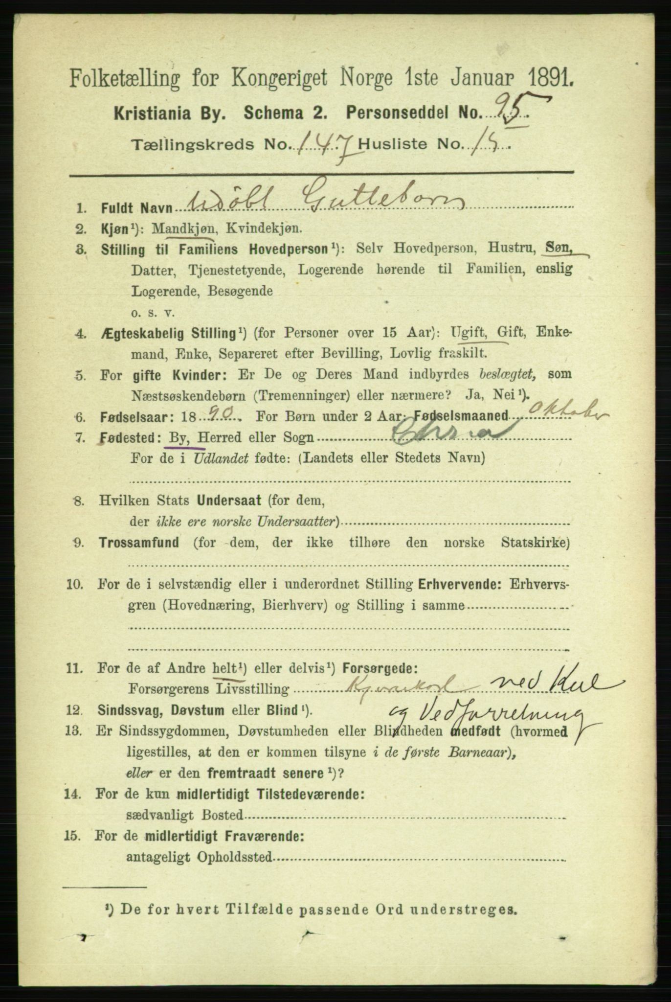 RA, 1891 census for 0301 Kristiania, 1891, p. 82123
