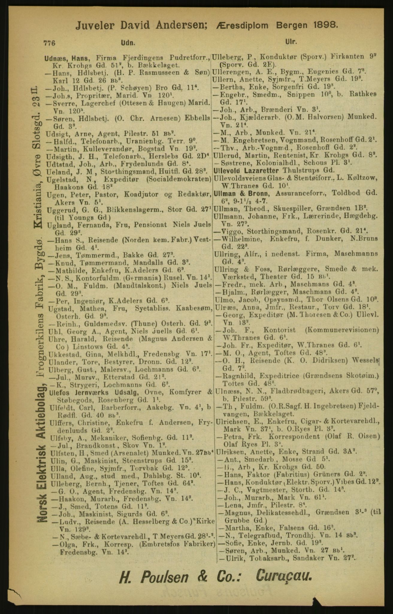 Kristiania/Oslo adressebok, PUBL/-, 1900, p. 776