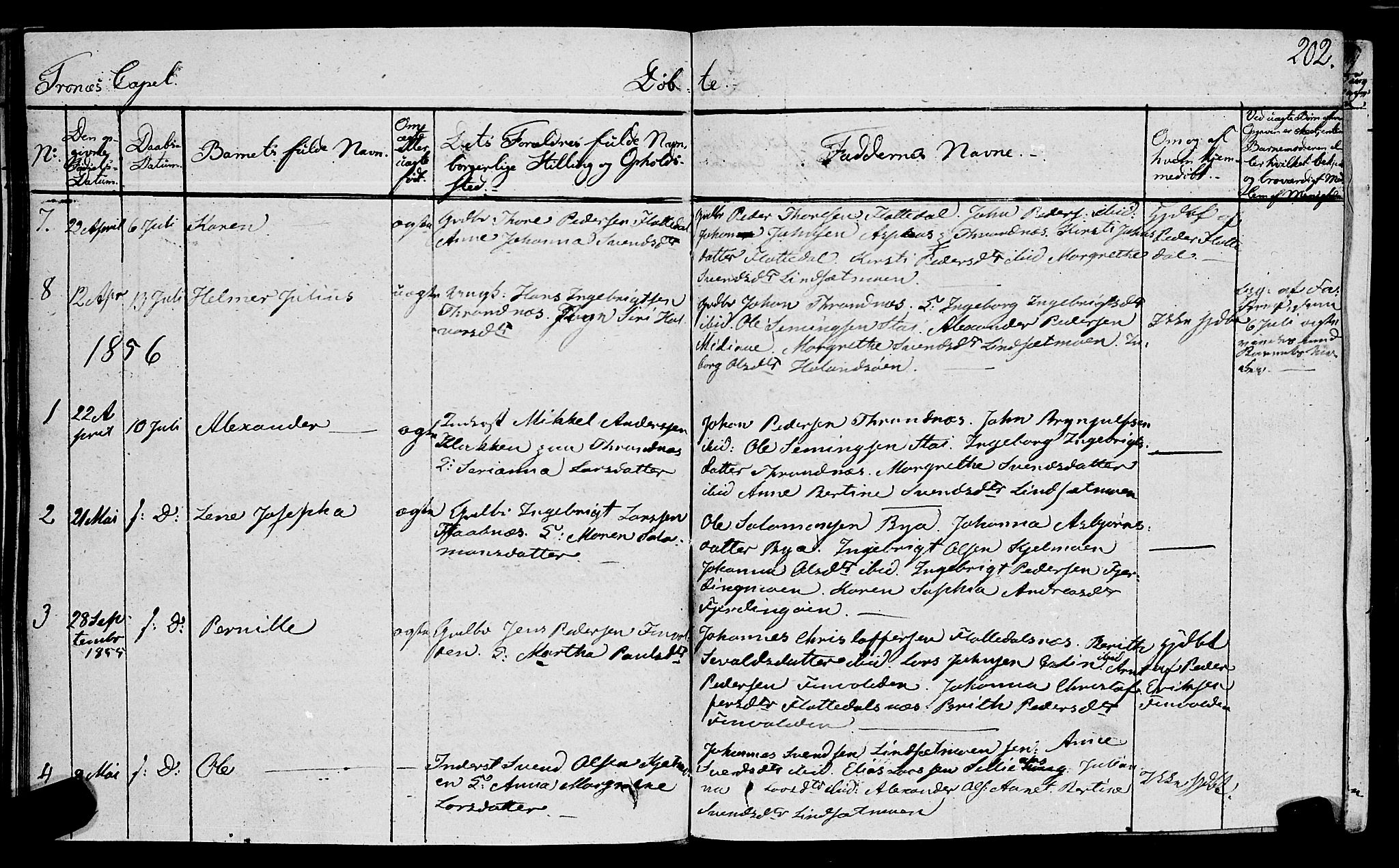 Ministerialprotokoller, klokkerbøker og fødselsregistre - Nord-Trøndelag, SAT/A-1458/762/L0538: Parish register (official) no. 762A02 /2, 1833-1879, p. 202