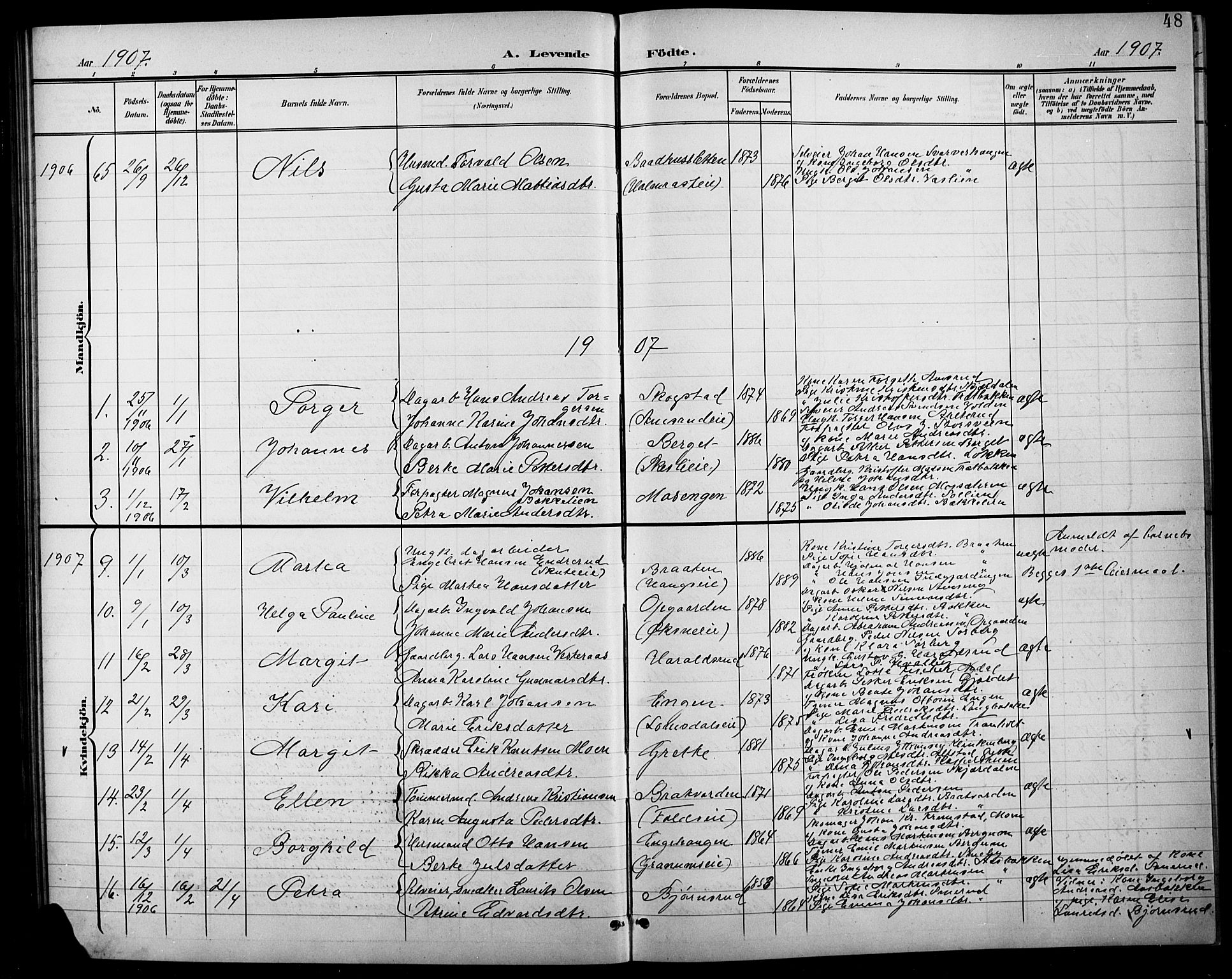 Søndre Land prestekontor, AV/SAH-PREST-122/L/L0004: Parish register (copy) no. 4, 1901-1915, p. 48