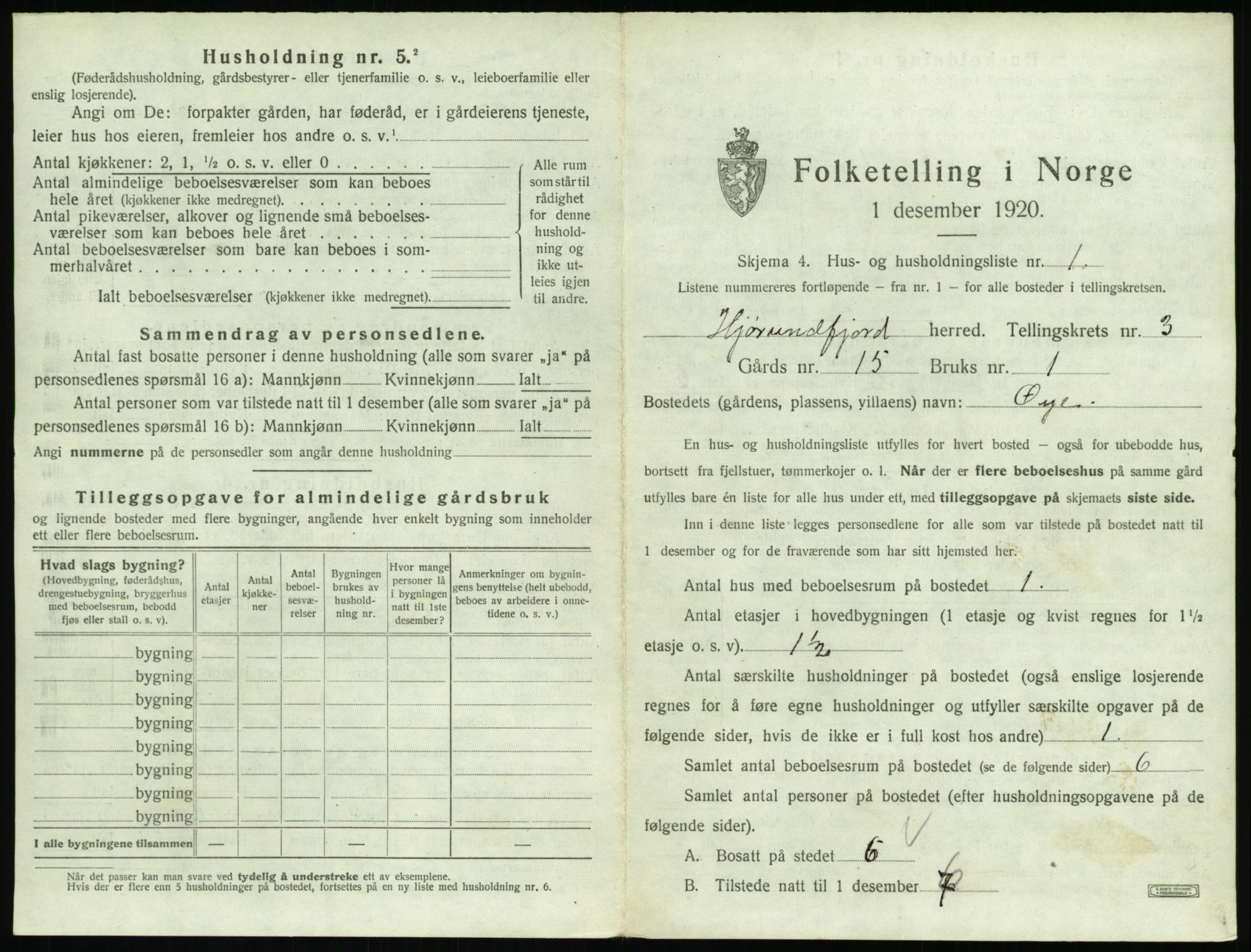 SAT, 1920 census for Hjørundfjord, 1920, p. 125