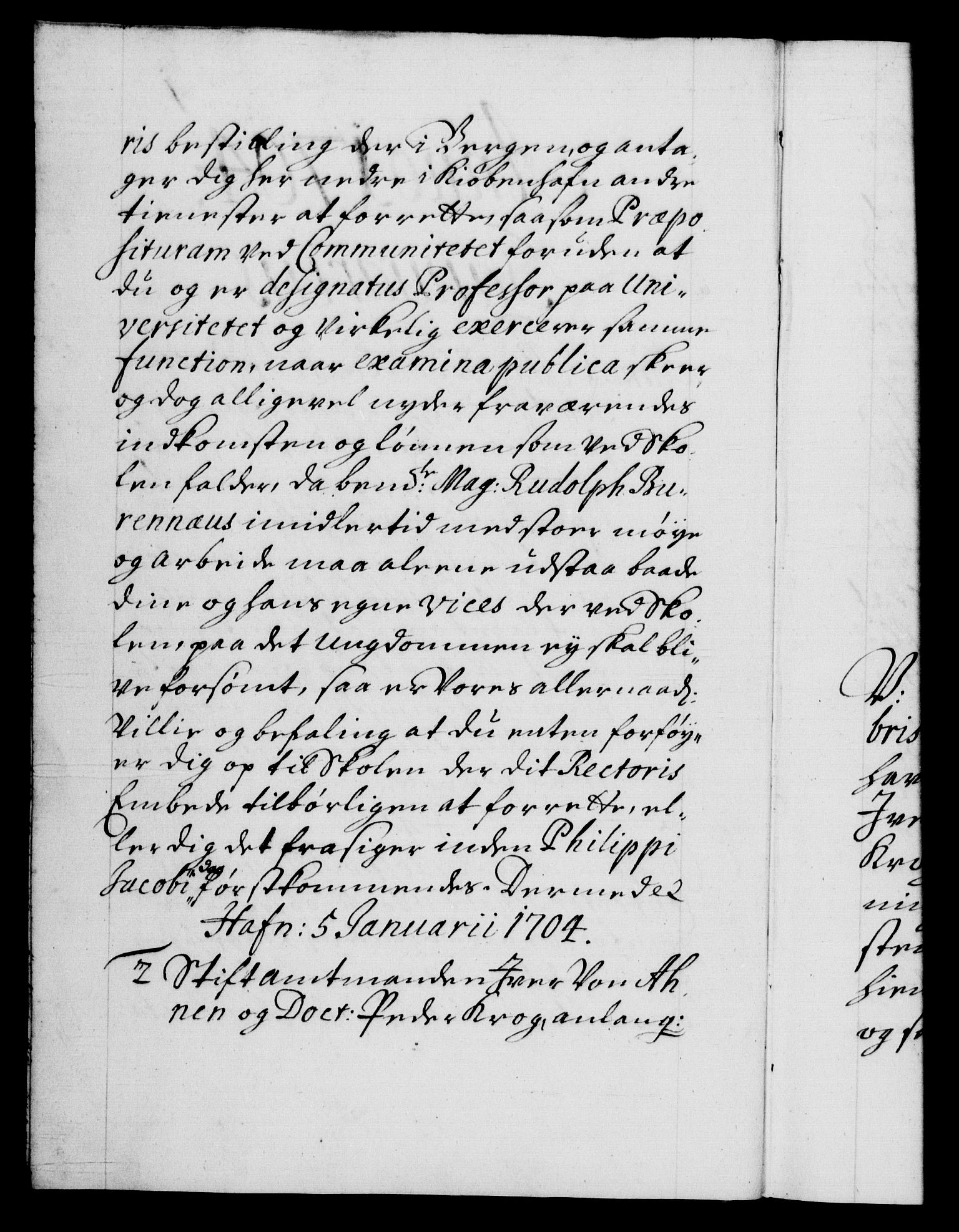 Danske Kanselli 1572-1799, AV/RA-EA-3023/F/Fc/Fca/Fcab/L0017: Norske tegnelser, 1704-1706, p. 1b