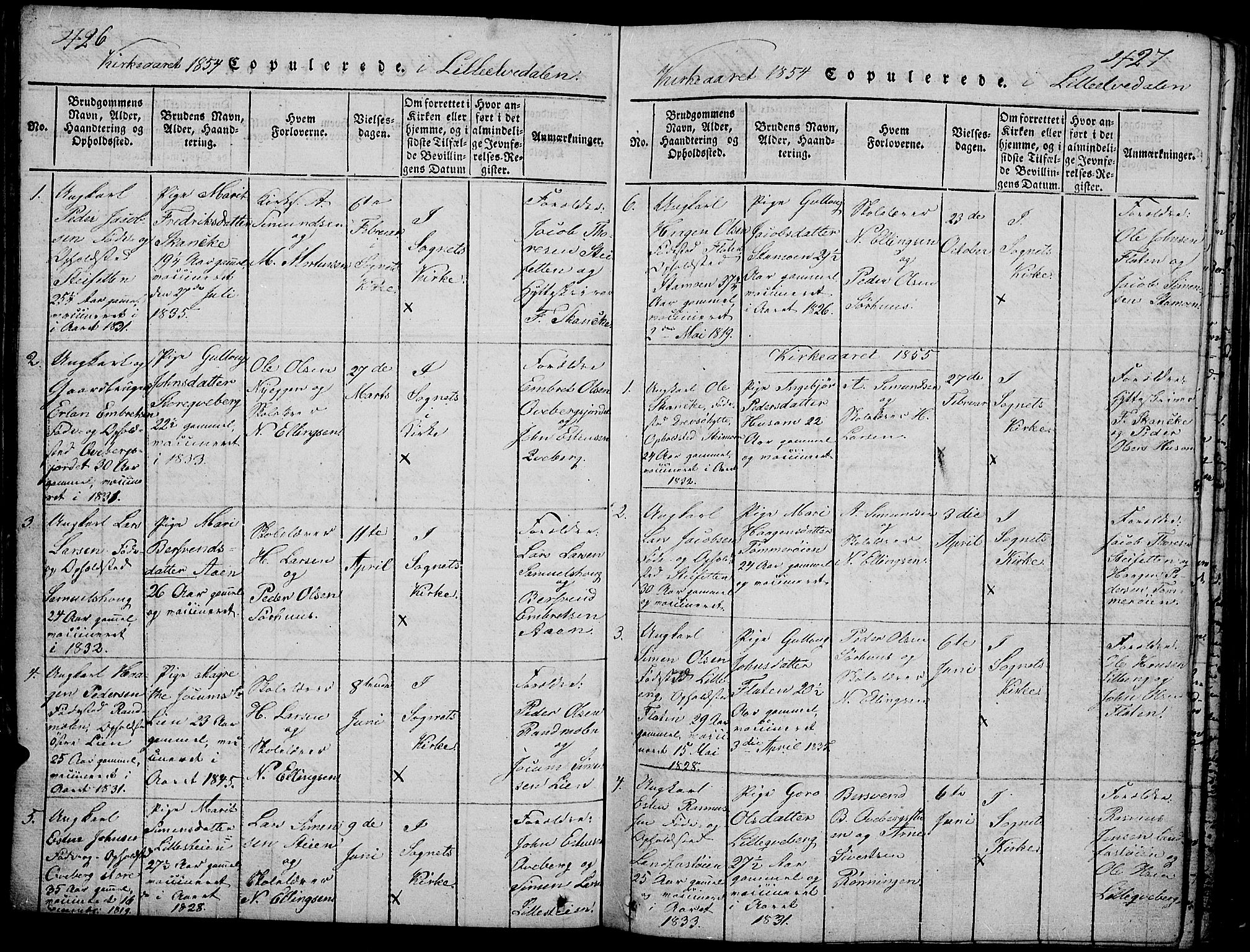 Tynset prestekontor, SAH/PREST-058/H/Ha/Hab/L0002: Parish register (copy) no. 2, 1814-1862, p. 426-427