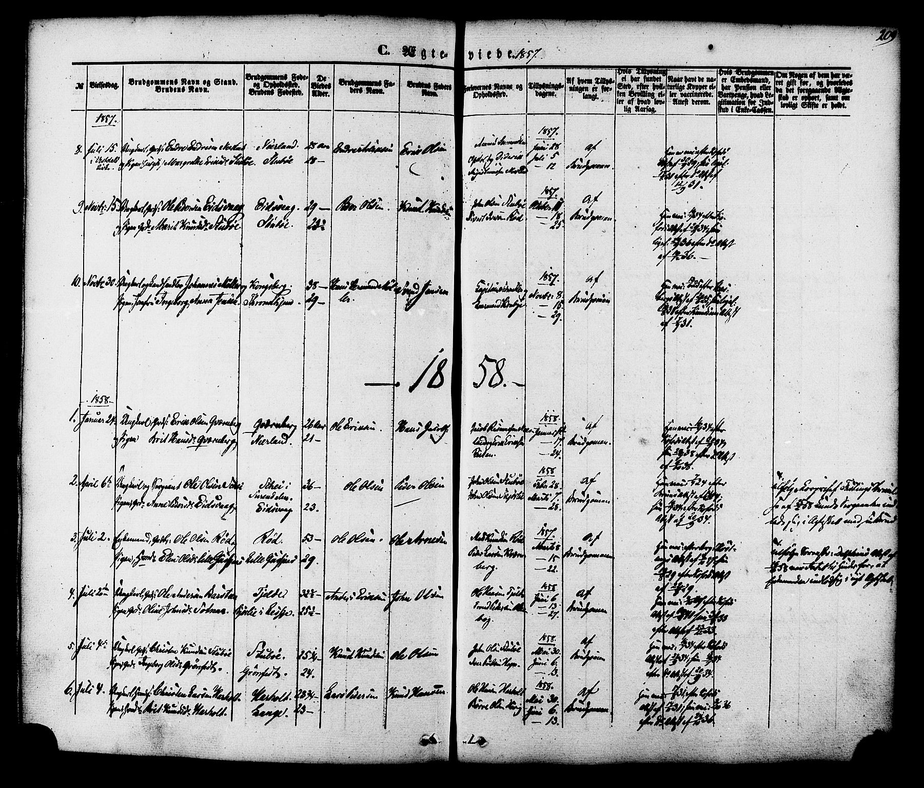 Ministerialprotokoller, klokkerbøker og fødselsregistre - Møre og Romsdal, SAT/A-1454/551/L0625: Parish register (official) no. 551A05, 1846-1879, p. 209