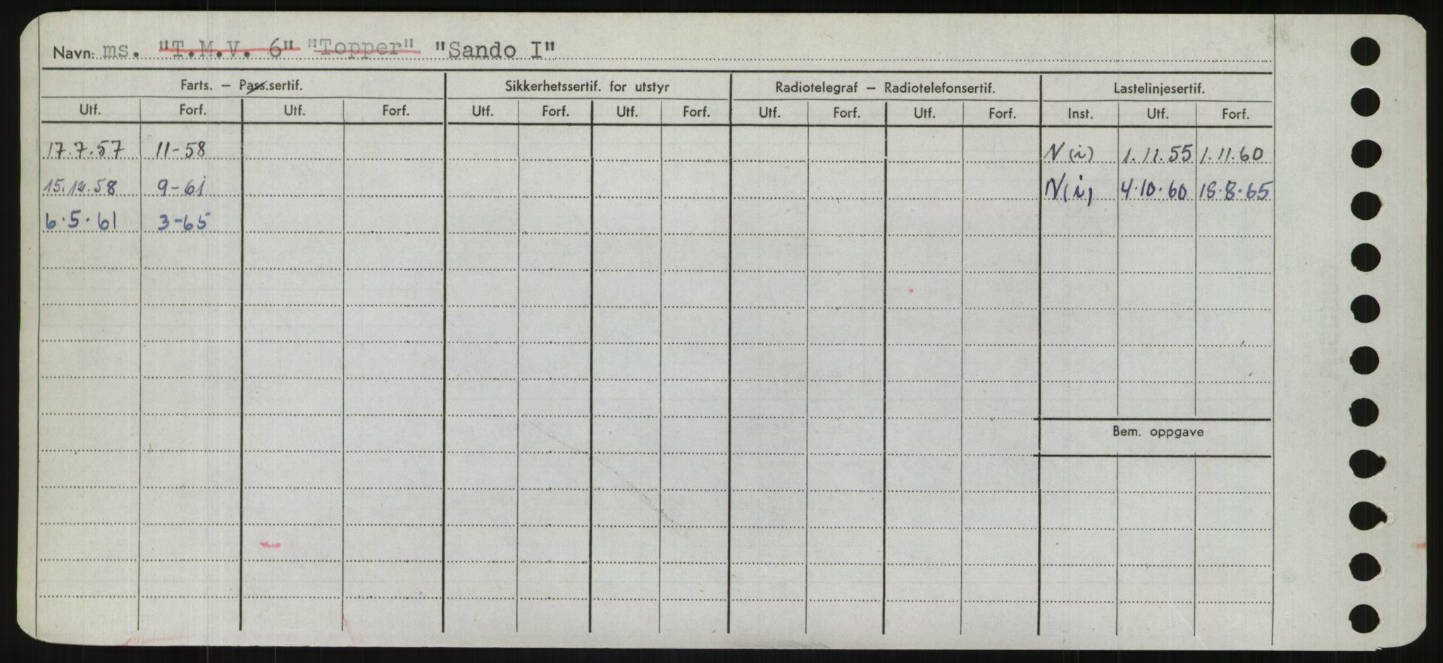 Sjøfartsdirektoratet med forløpere, Skipsmålingen, RA/S-1627/H/Hd/L0032: Fartøy, San-Seve, p. 76