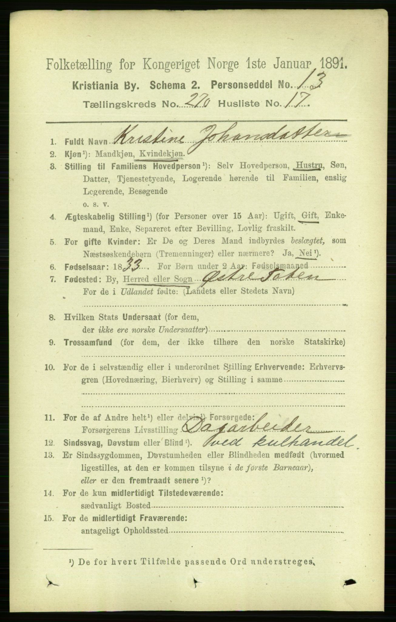 RA, 1891 census for 0301 Kristiania, 1891, p. 164388