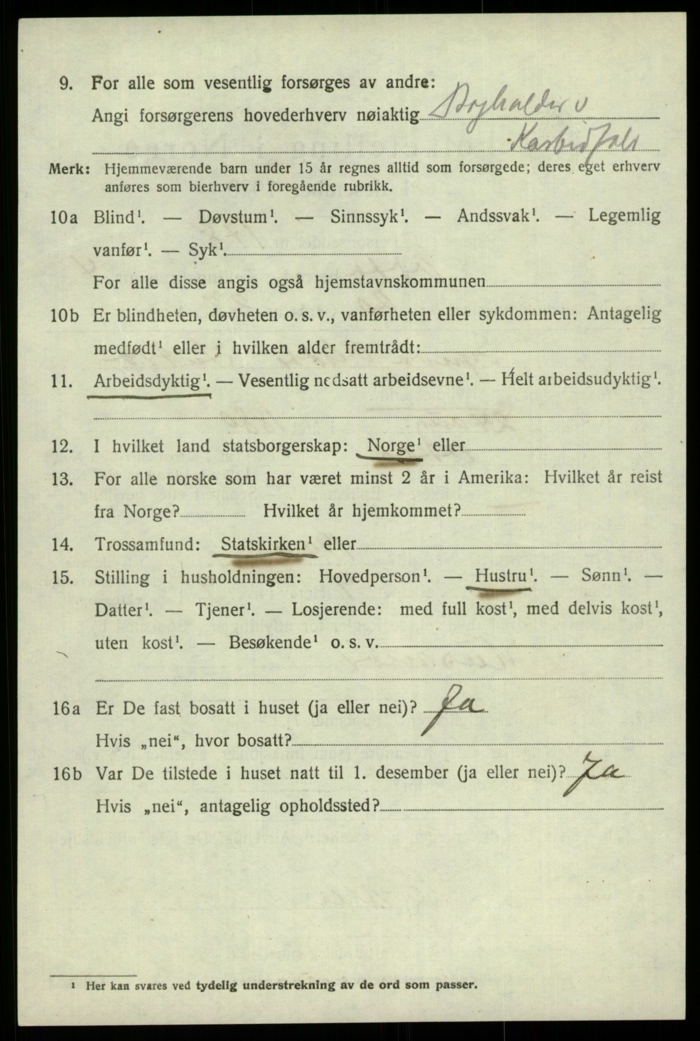 SAB, 1920 census for Odda, 1920, p. 2928