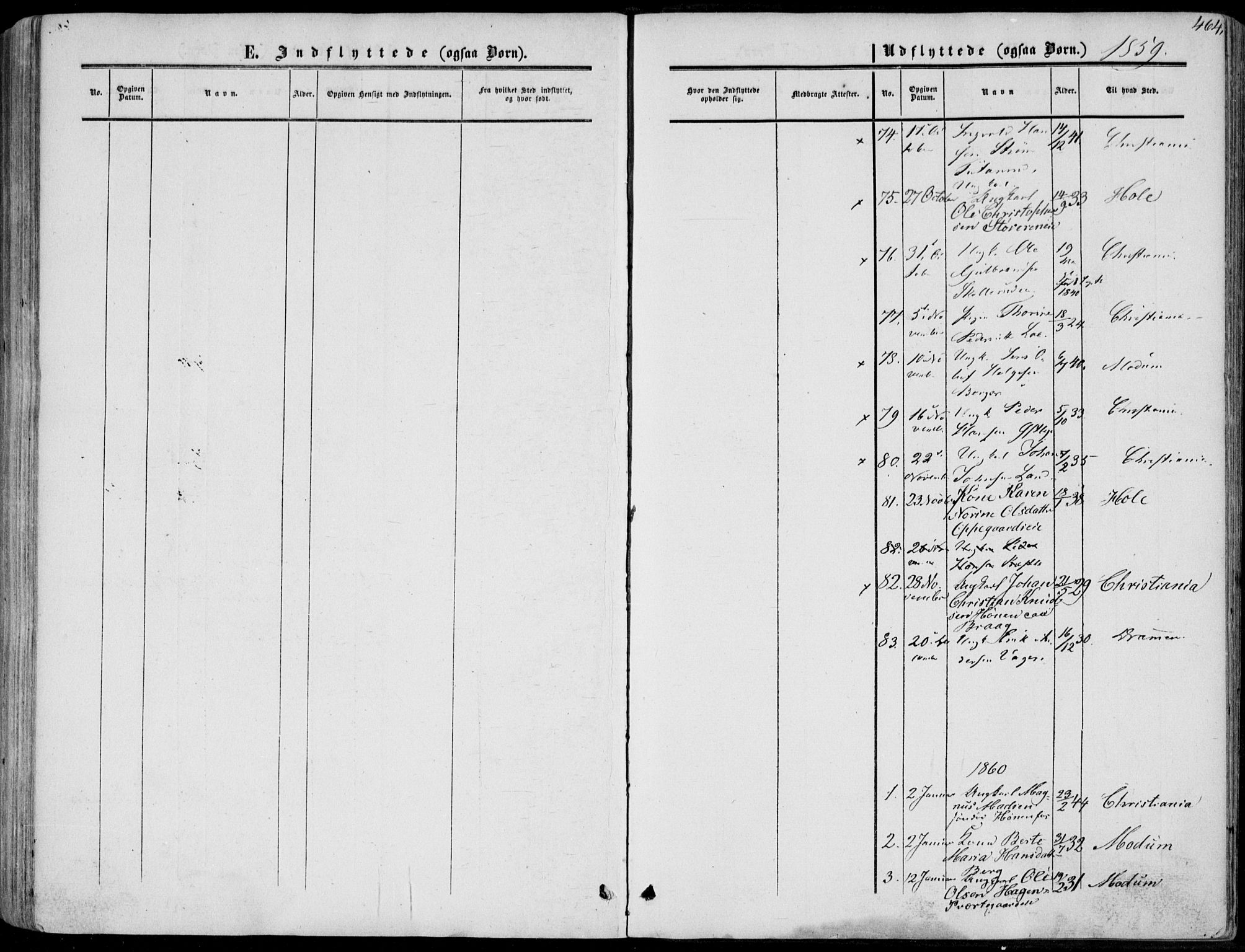 Norderhov kirkebøker, AV/SAKO-A-237/F/Fa/L0012: Parish register (official) no. 12, 1856-1865, p. 464