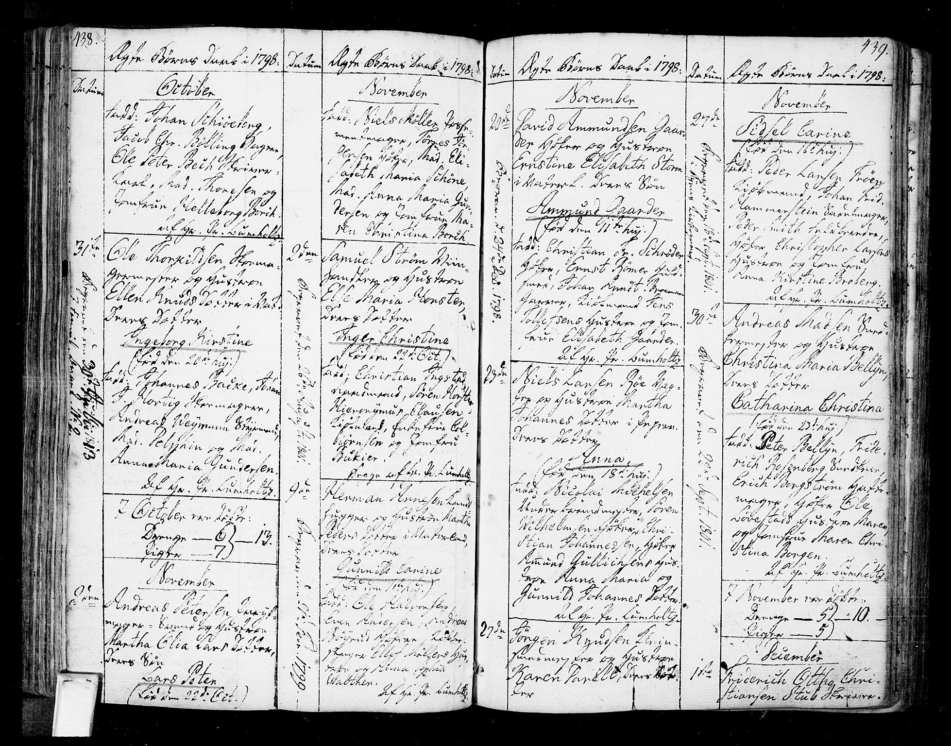 Oslo domkirke Kirkebøker, SAO/A-10752/F/Fa/L0005: Parish register (official) no. 5, 1787-1806, p. 438-439