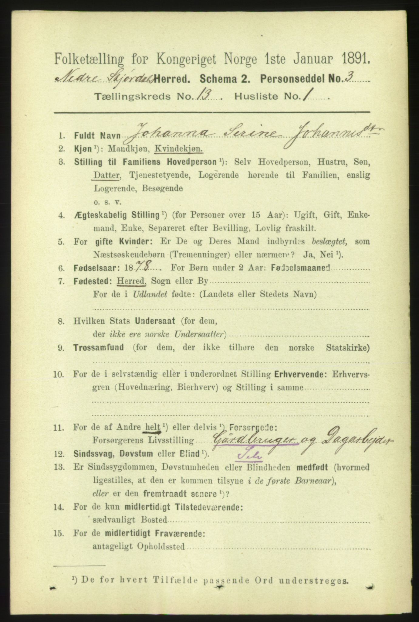 RA, 1891 census for 1714 Nedre Stjørdal, 1891, p. 6225