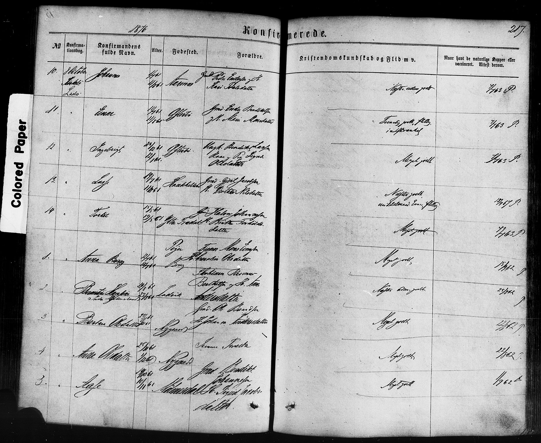 Lavik sokneprestembete, AV/SAB-A-80901: Parish register (official) no. A 4, 1864-1881, p. 217