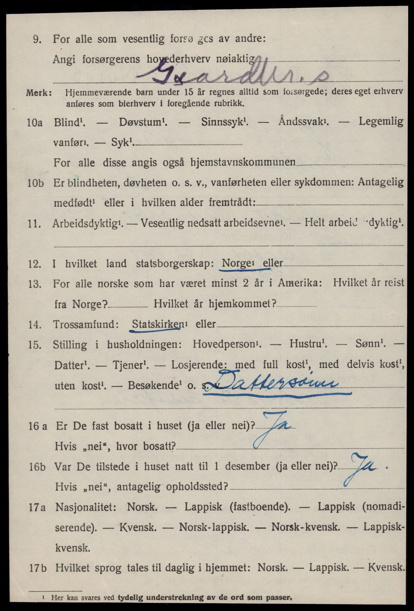 SAT, 1920 census for Haltdalen, 1920, p. 1011