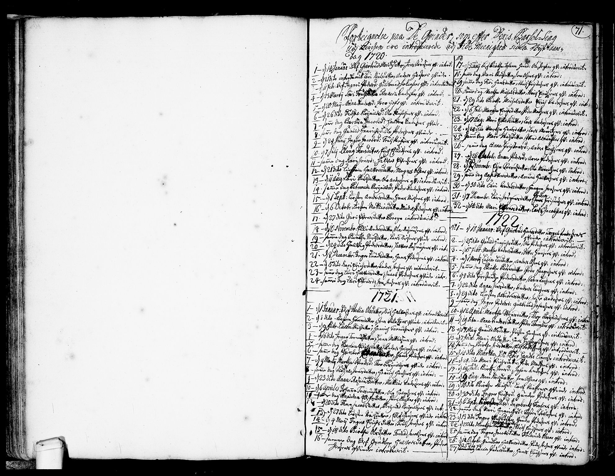 Idd prestekontor Kirkebøker, SAO/A-10911/F/Fa/L0001: Parish register (official) no. I 1, 1720-1769, p. 71