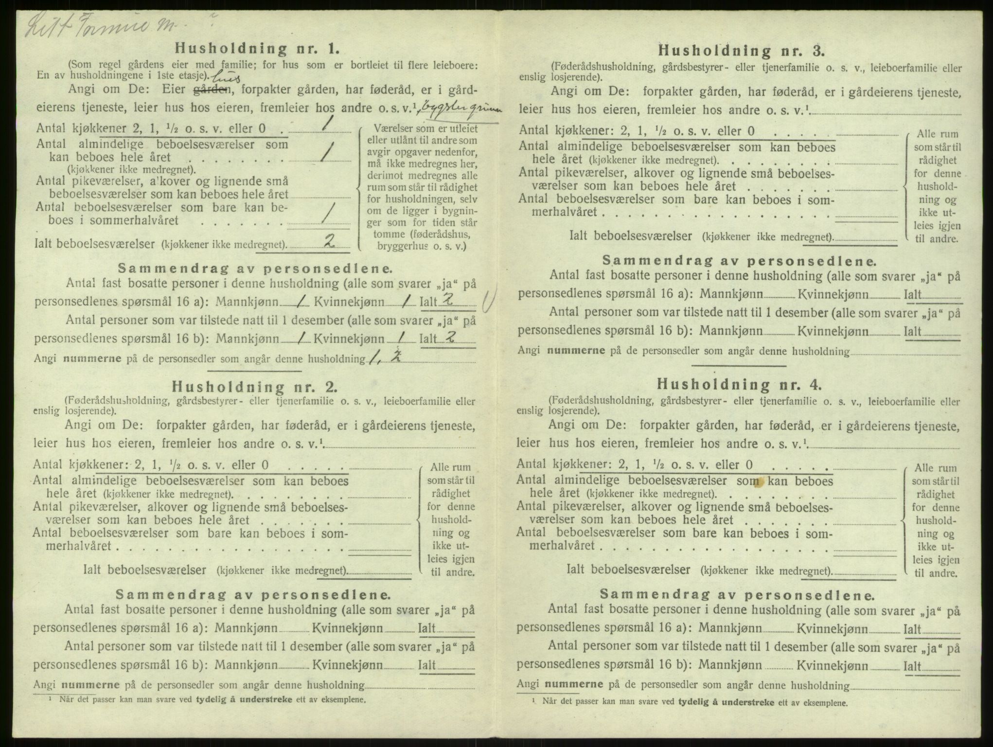 SAB, 1920 census for Bruvik, 1920, p. 943