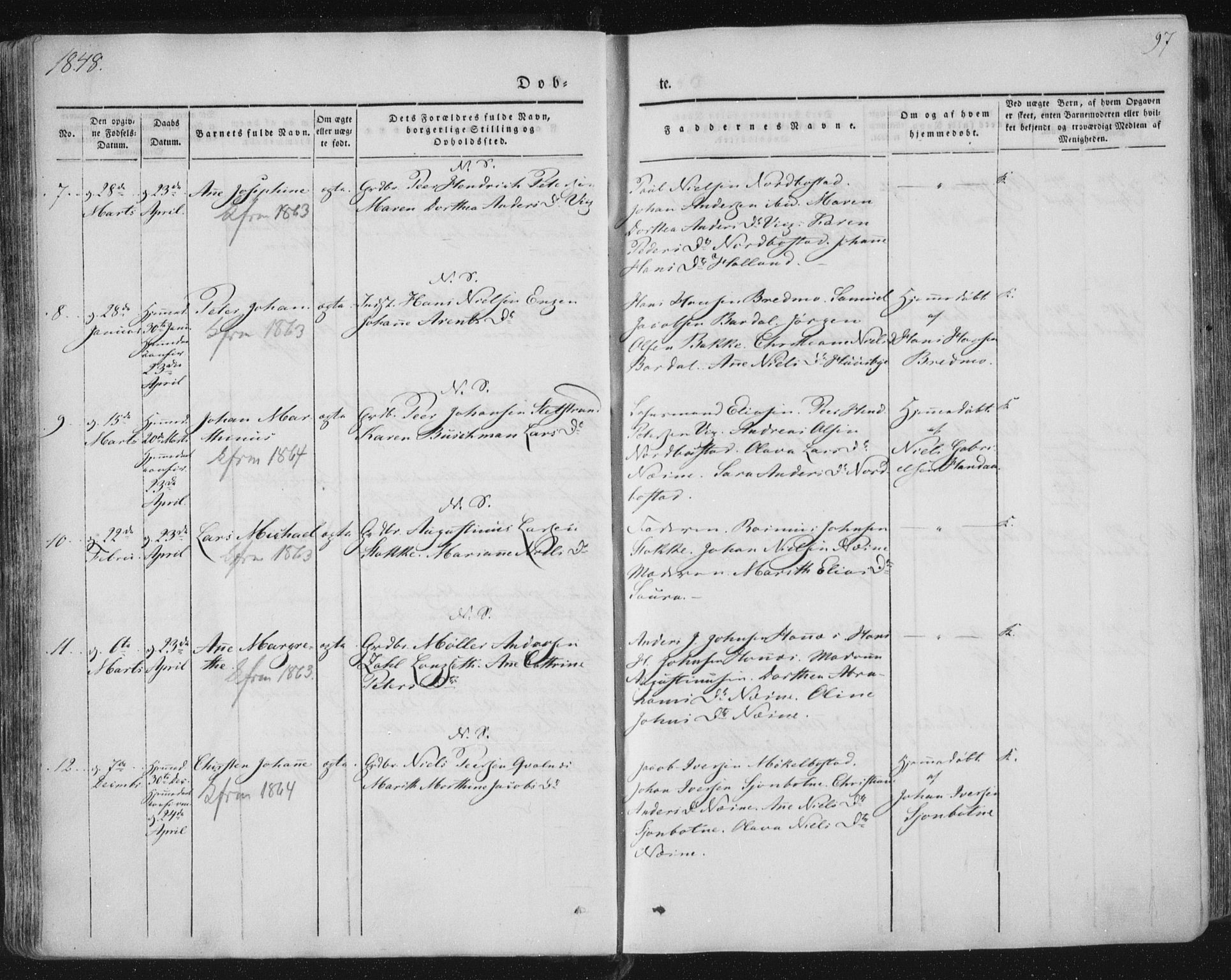 Ministerialprotokoller, klokkerbøker og fødselsregistre - Nordland, AV/SAT-A-1459/838/L0549: Parish register (official) no. 838A07, 1840-1854, p. 97