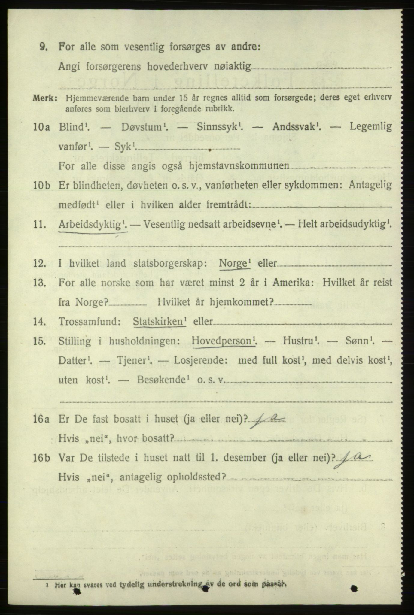 SAB, 1920 census for Skånevik, 1920, p. 3166