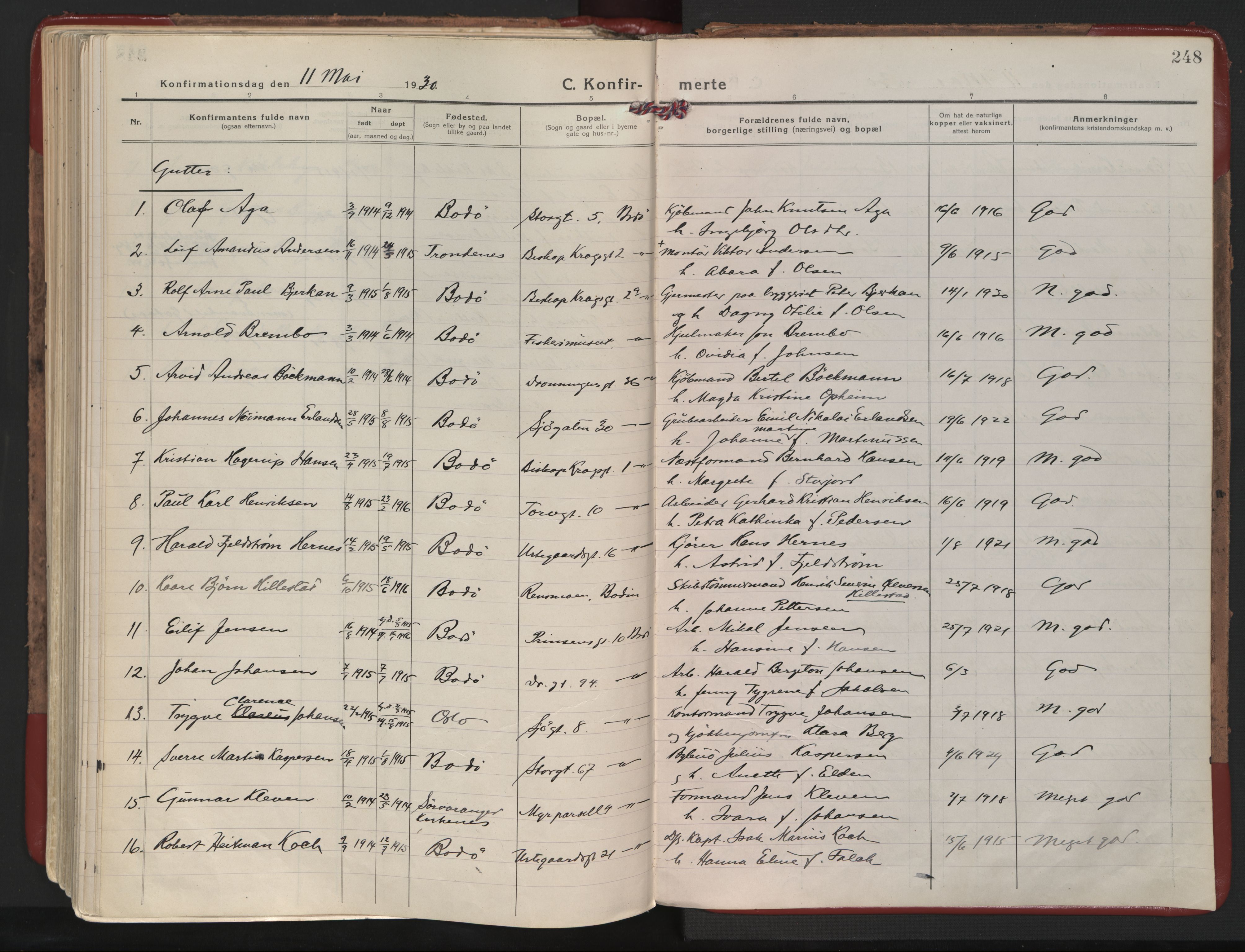 Ministerialprotokoller, klokkerbøker og fødselsregistre - Nordland, SAT/A-1459/801/L0017: Parish register (official) no. 801A17, 1917-1930, p. 248