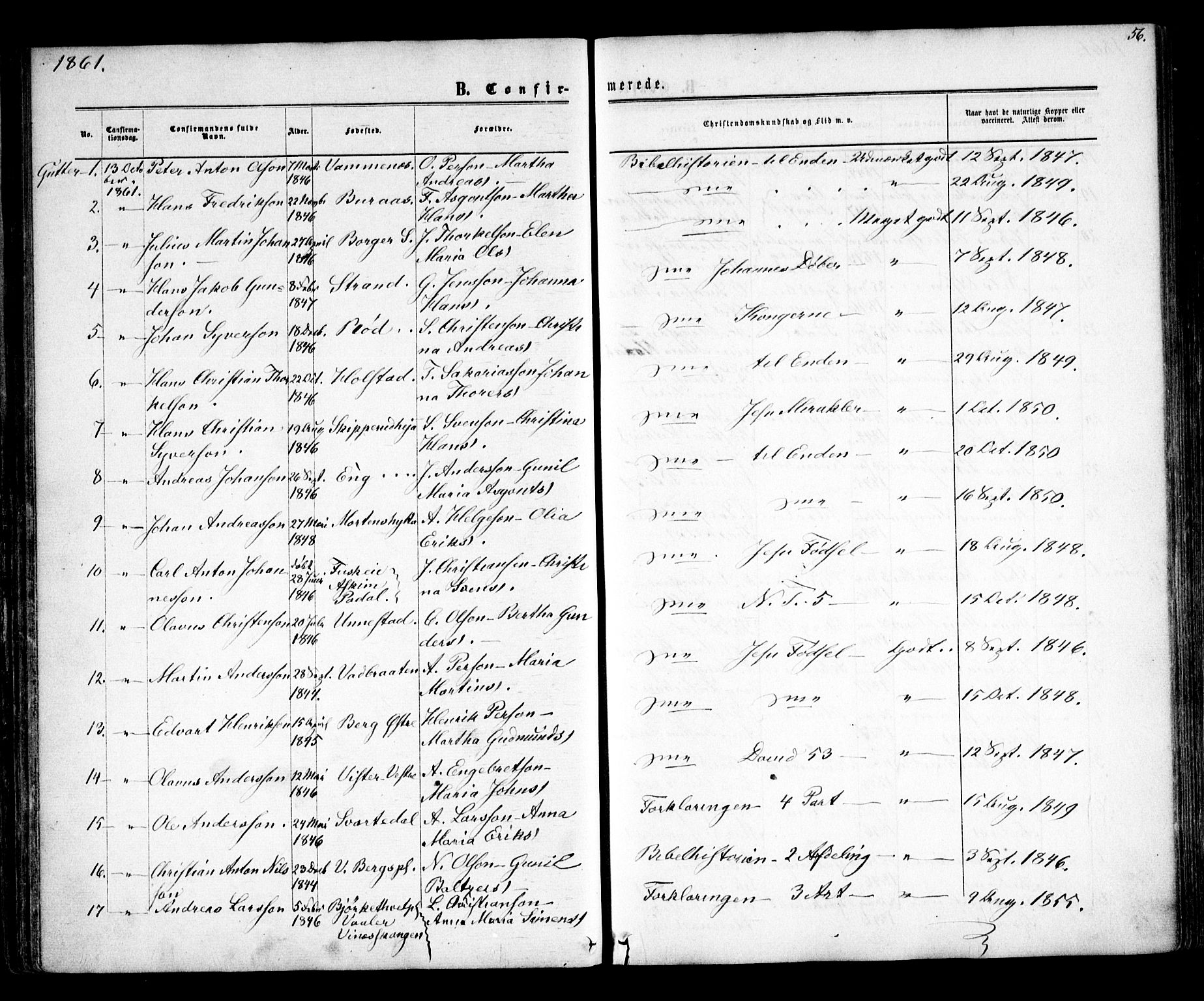 Skiptvet prestekontor Kirkebøker, SAO/A-20009/F/Fa/L0007: Parish register (official) no. 7, 1861-1866, p. 56