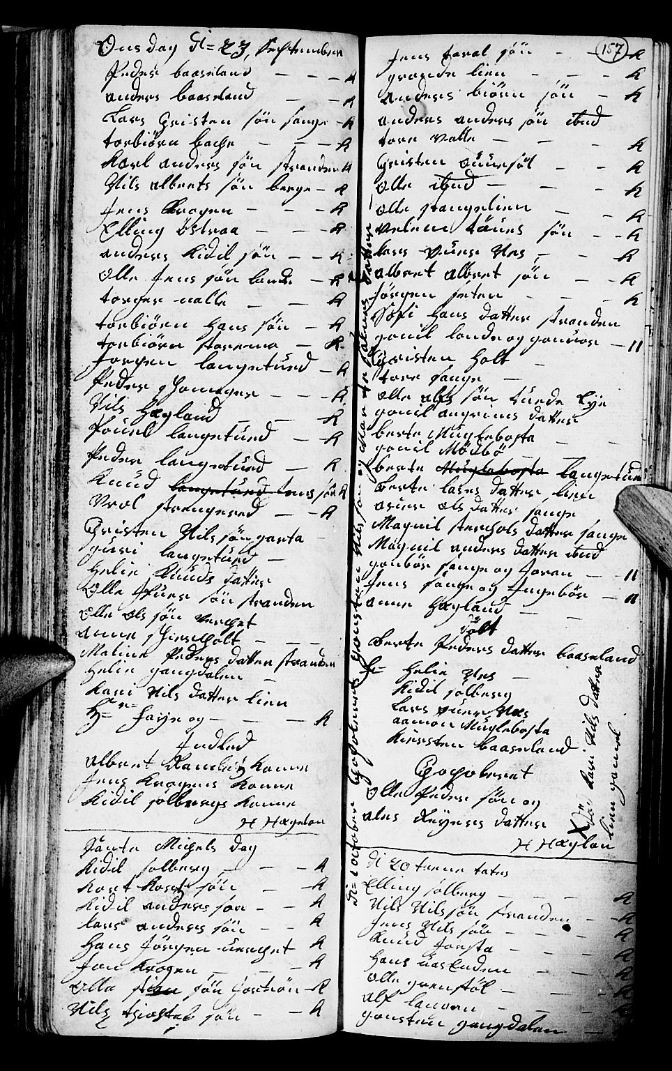 Holt sokneprestkontor, SAK/1111-0021/F/Fb/L0004: Parish register (copy) no. B 4, 1730-1746, p. 157