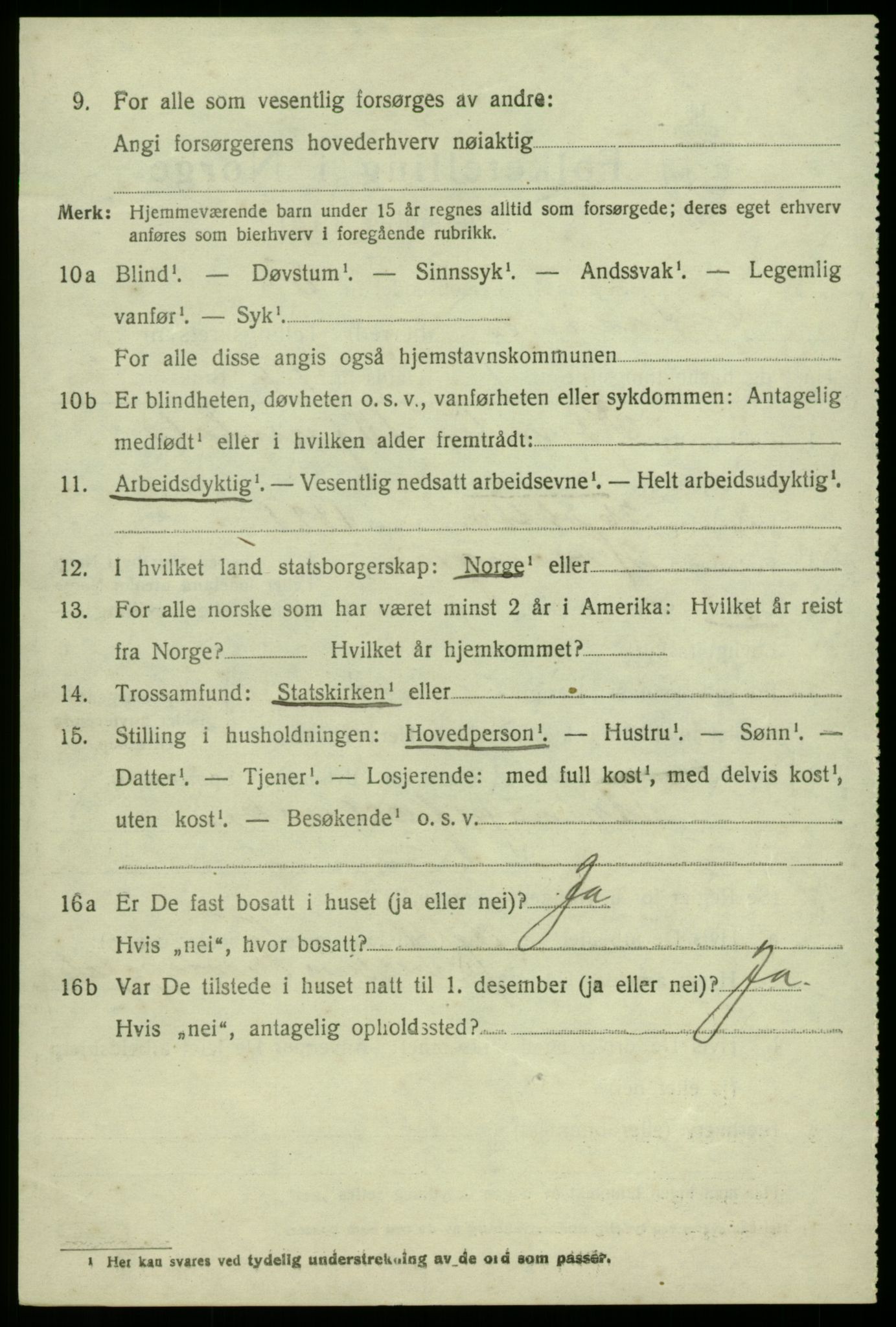 SAB, 1920 census for Åsane, 1920, p. 1236