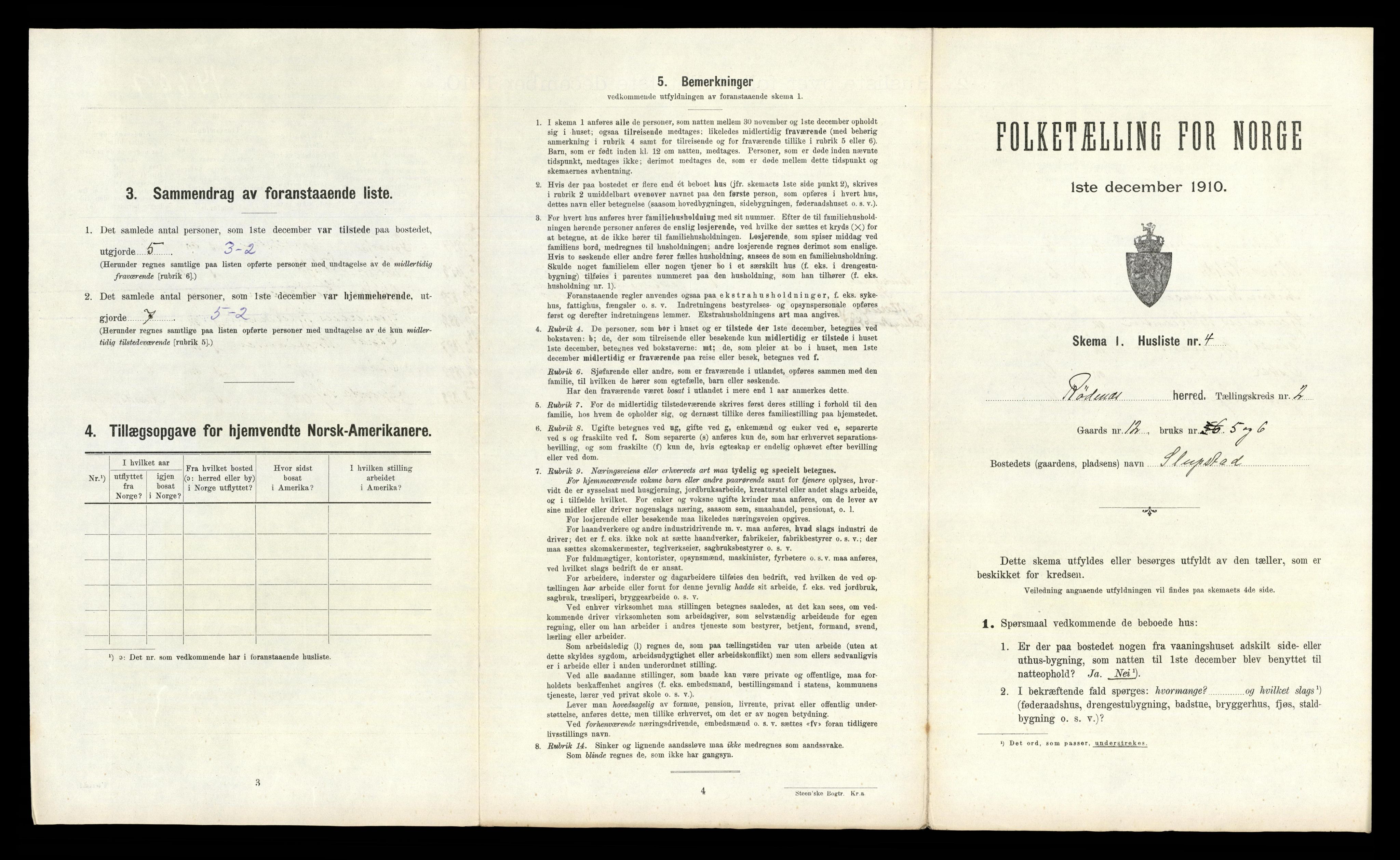 RA, 1910 census for Rødenes, 1910, p. 137