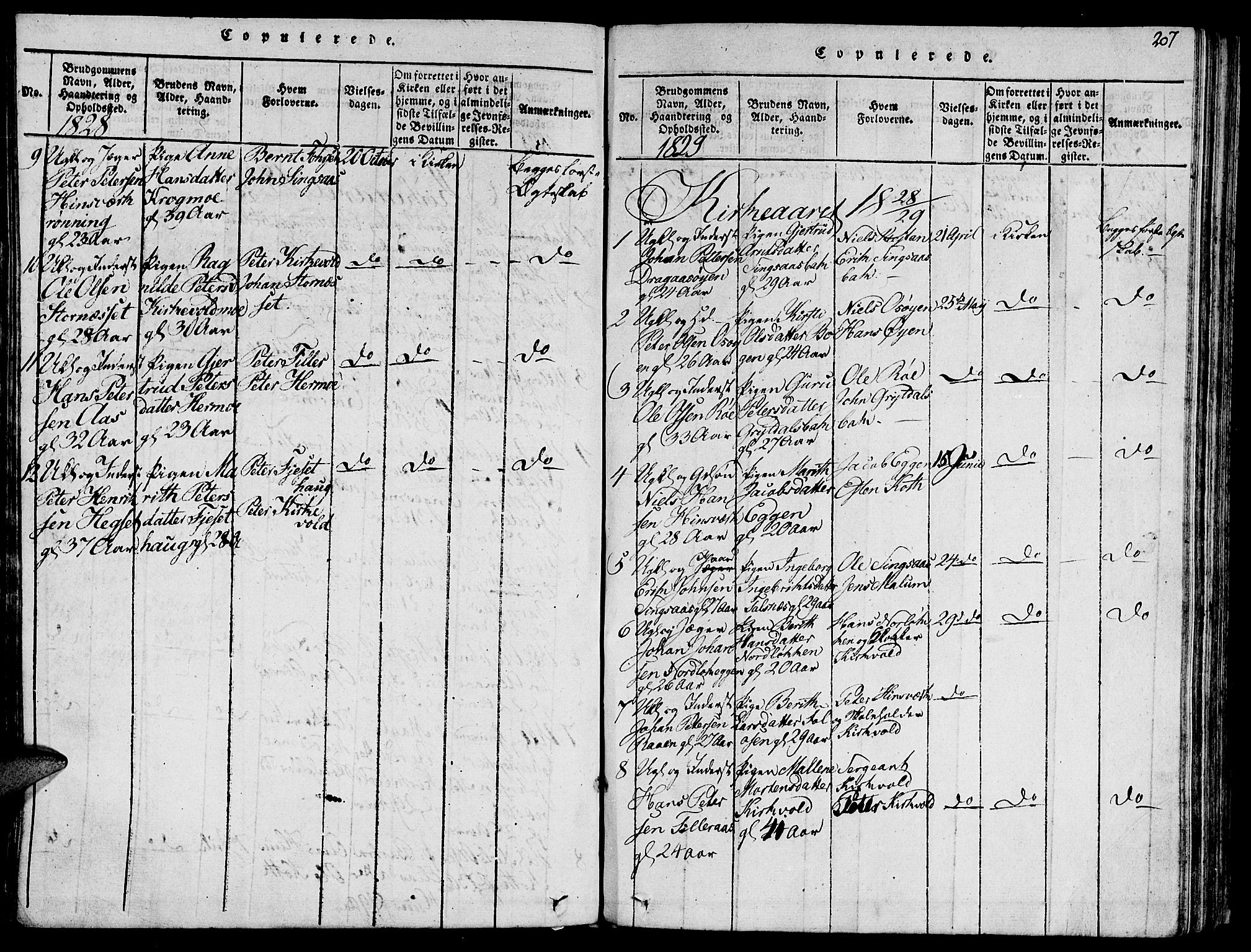 Ministerialprotokoller, klokkerbøker og fødselsregistre - Sør-Trøndelag, SAT/A-1456/685/L0955: Parish register (official) no. 685A03 /2, 1817-1829, p. 207