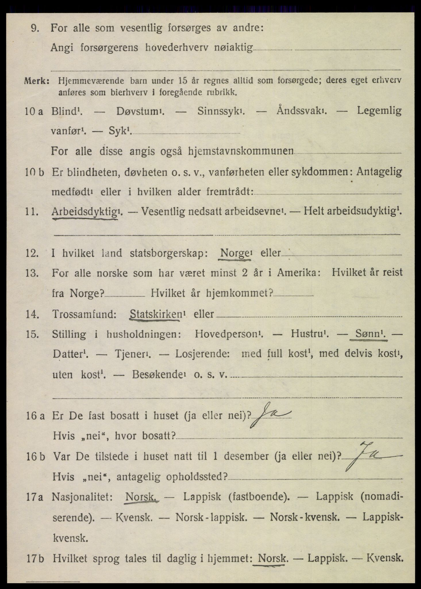 SAT, 1920 census for Vega, 1920, p. 2452