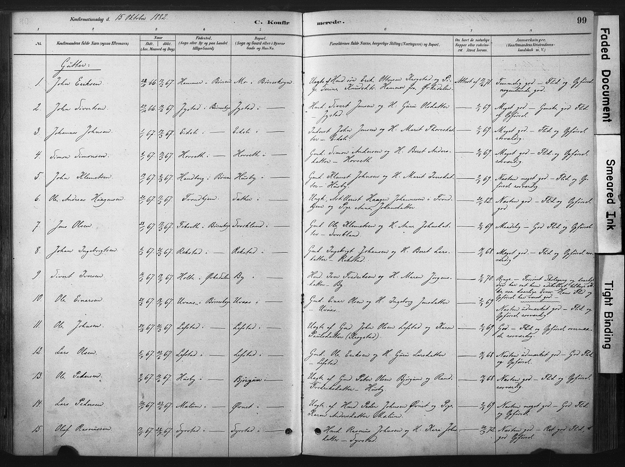 Ministerialprotokoller, klokkerbøker og fødselsregistre - Sør-Trøndelag, SAT/A-1456/667/L0795: Parish register (official) no. 667A03, 1879-1907, p. 99