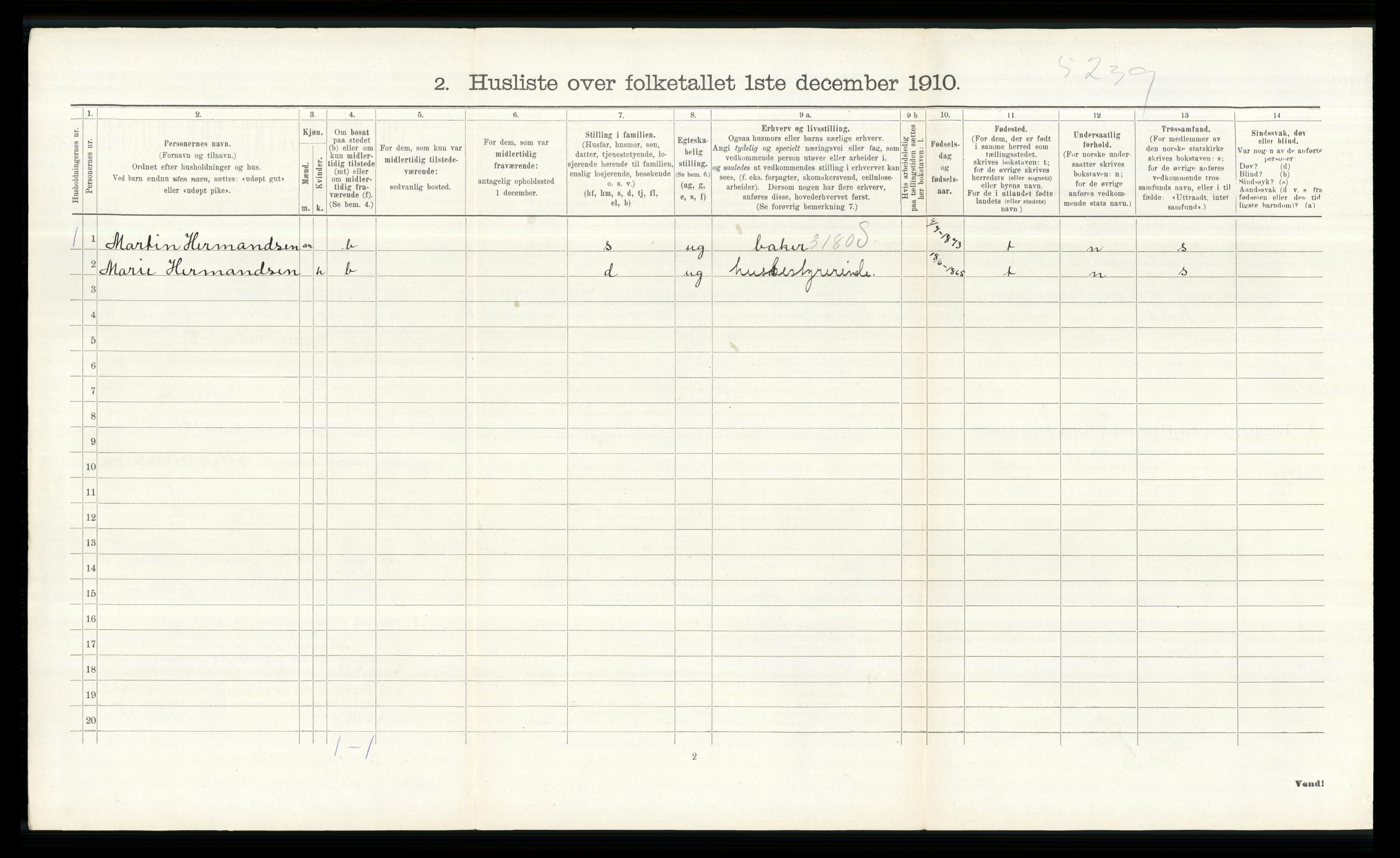 RA, 1910 census for Grue, 1910, p. 1932