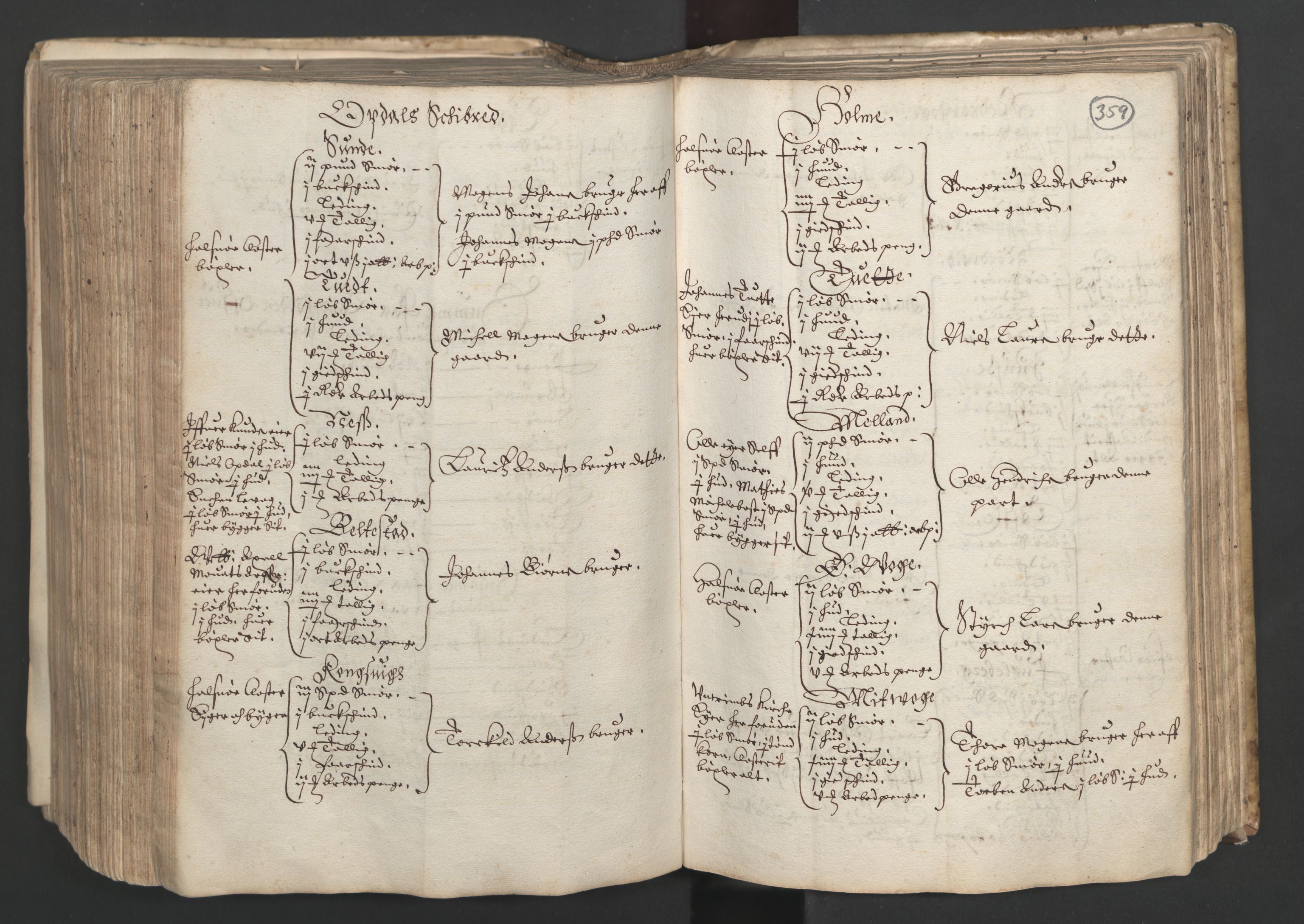 Rentekammeret inntil 1814, Realistisk ordnet avdeling, AV/RA-EA-4070/L/L0025/0001: Bergen lagdømme: / [B]: Kronens jordebok. Nordhordland, Sunnhordland, Ytre Sogn, Indre Sogn, Sunnfjord, Nordfjord, Sunnmøre, Hardanger med Halsnøy kloster, Lyse kloster, Apostelgodset, Munkeliv og St. Hans kloster, Alle helgen gods, Lagstolen gods, Ove Jenssøns gods på Voss, 1661, p. 358b-359a