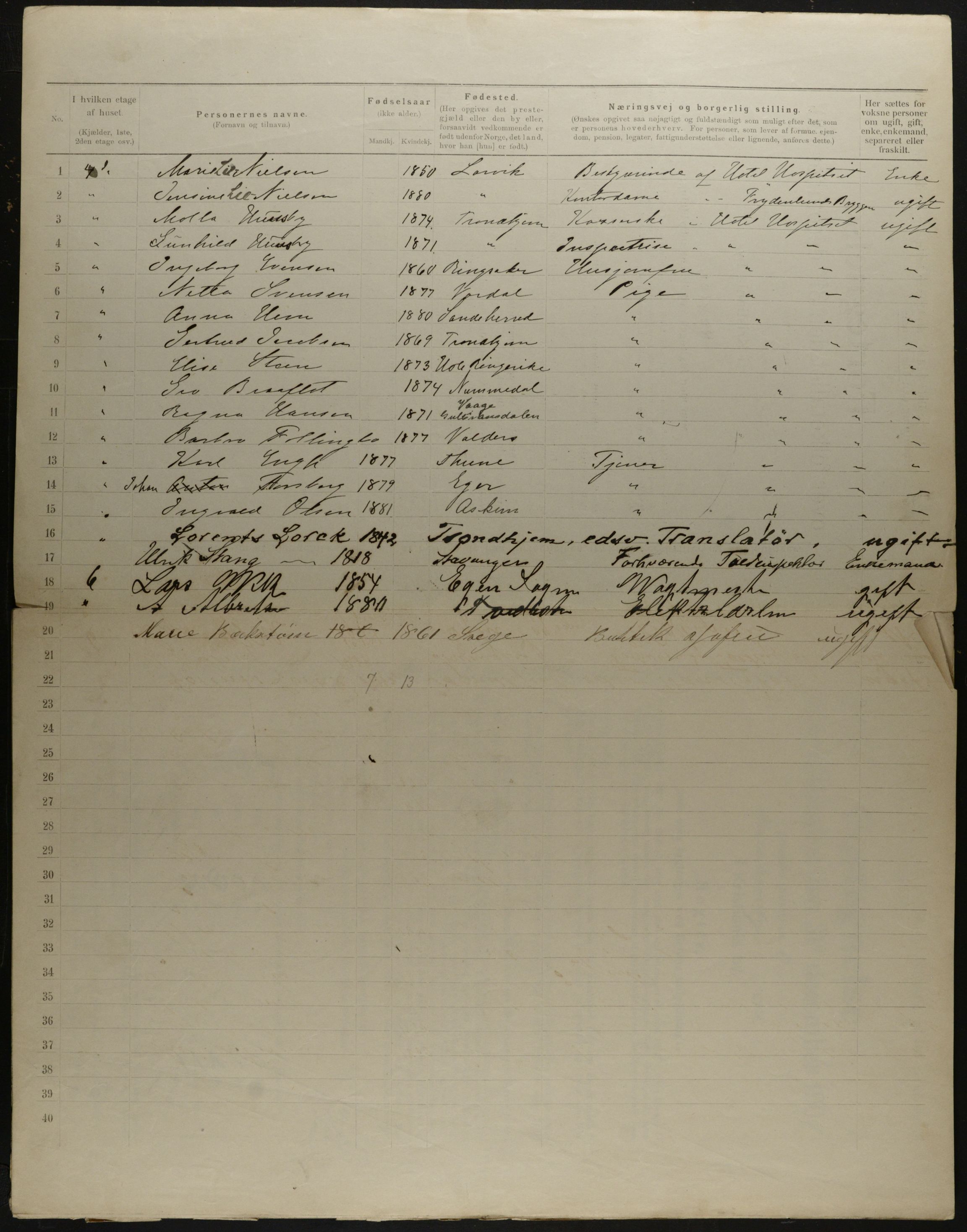 OBA, Municipal Census 1901 for Kristiania, 1901, p. 12841