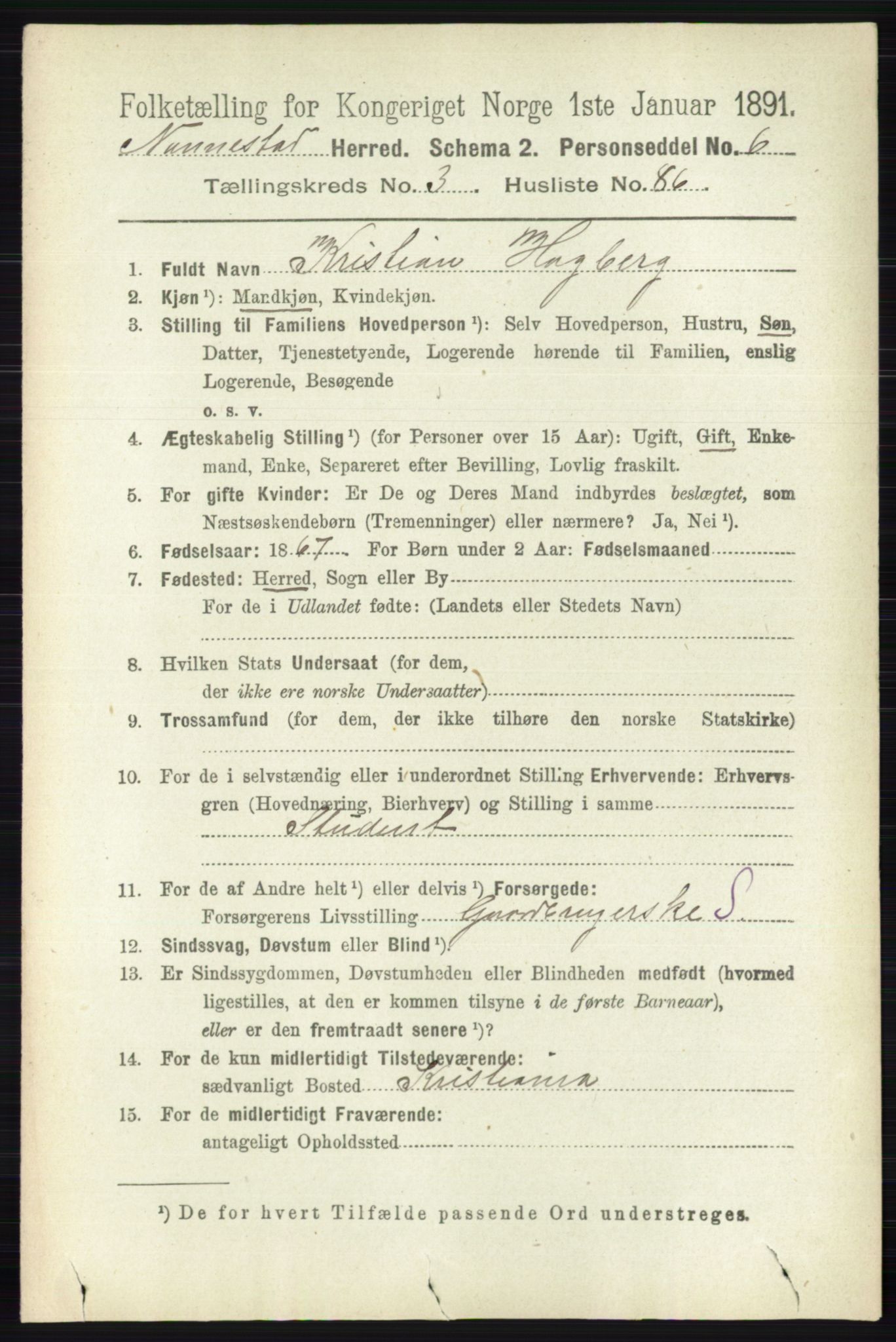 RA, 1891 census for 0238 Nannestad, 1891, p. 1962