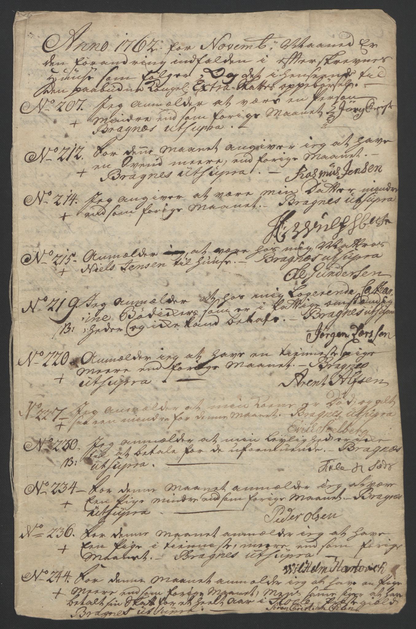 Rentekammeret inntil 1814, Reviderte regnskaper, Byregnskaper, AV/RA-EA-4066/R/Rf/L0119/0001: [F2] Kontribusjonsregnskap / Ekstraskatt, 1762-1767, p. 54