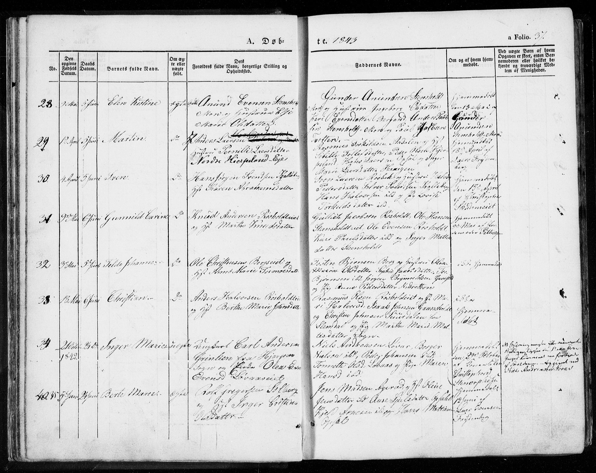 Lardal kirkebøker, SAKO/A-350/F/Fa/L0006: Parish register (official) no. I 6, 1835-1860, p. 37