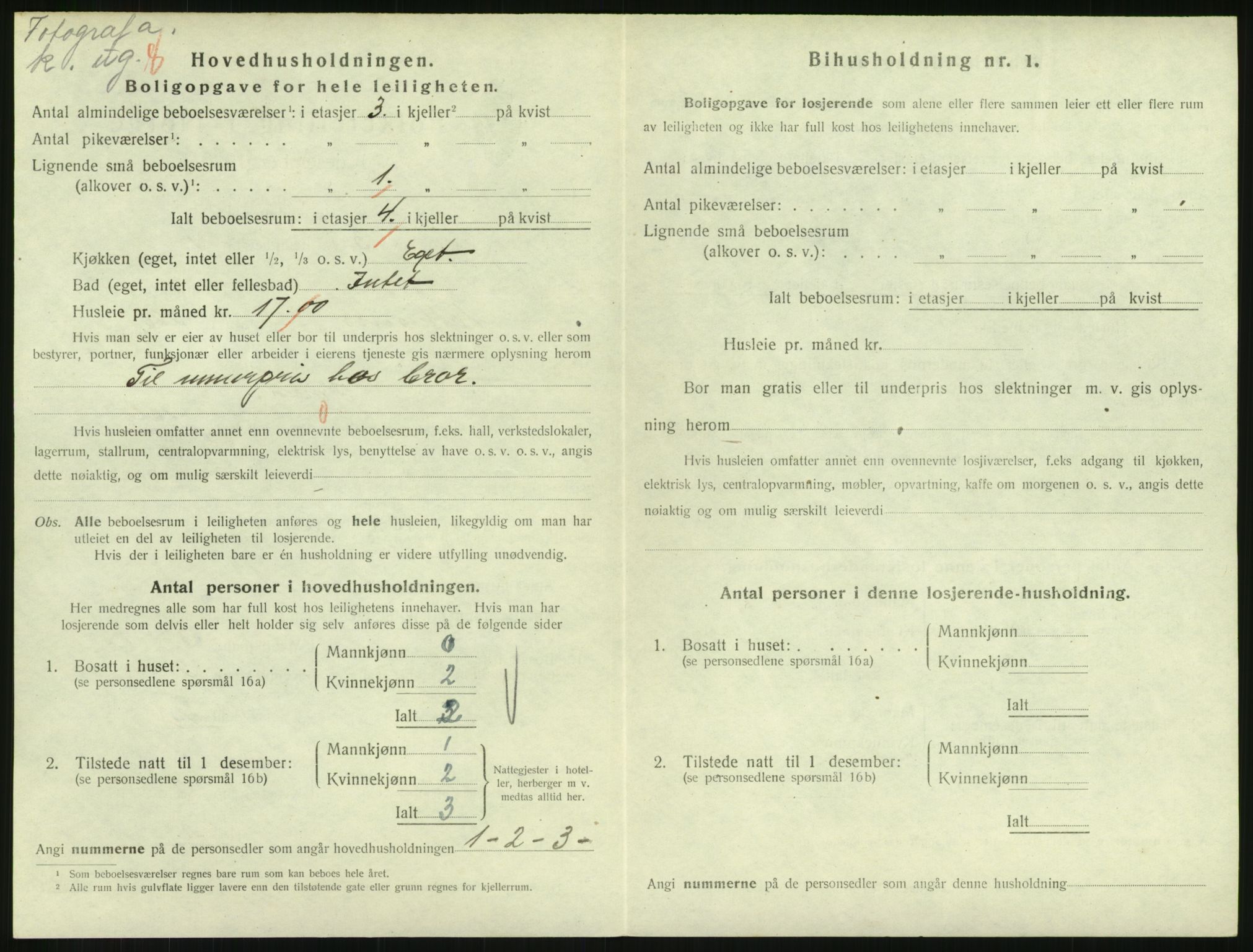 SAH, 1920 census for Lillehammer, 1920, p. 1527