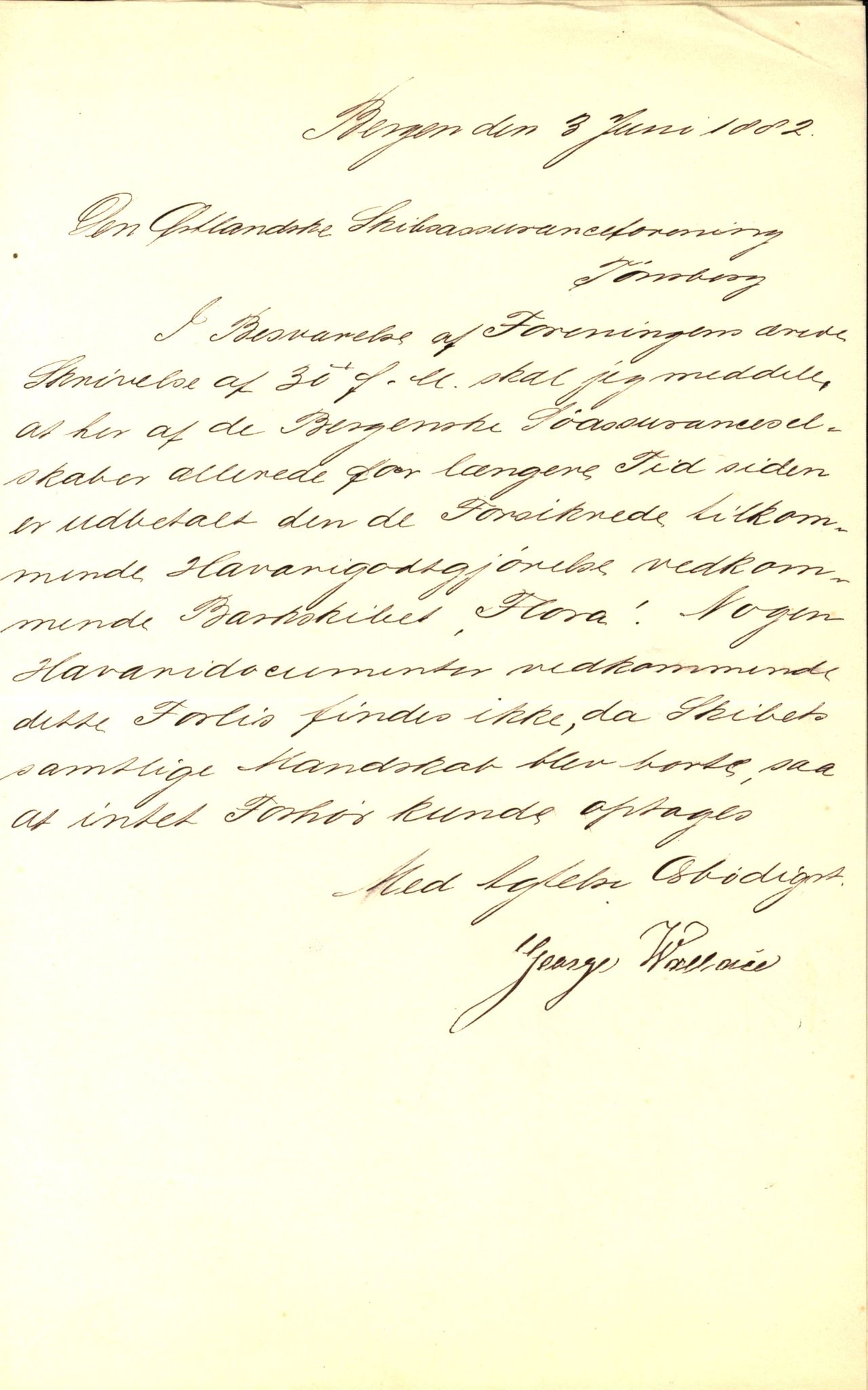 Pa 63 - Østlandske skibsassuranceforening, VEMU/A-1079/G/Ga/L0015/0007: Havaridokumenter / Jil, B.M. Width, Luca, Flora, Drammen, 1882, p. 64