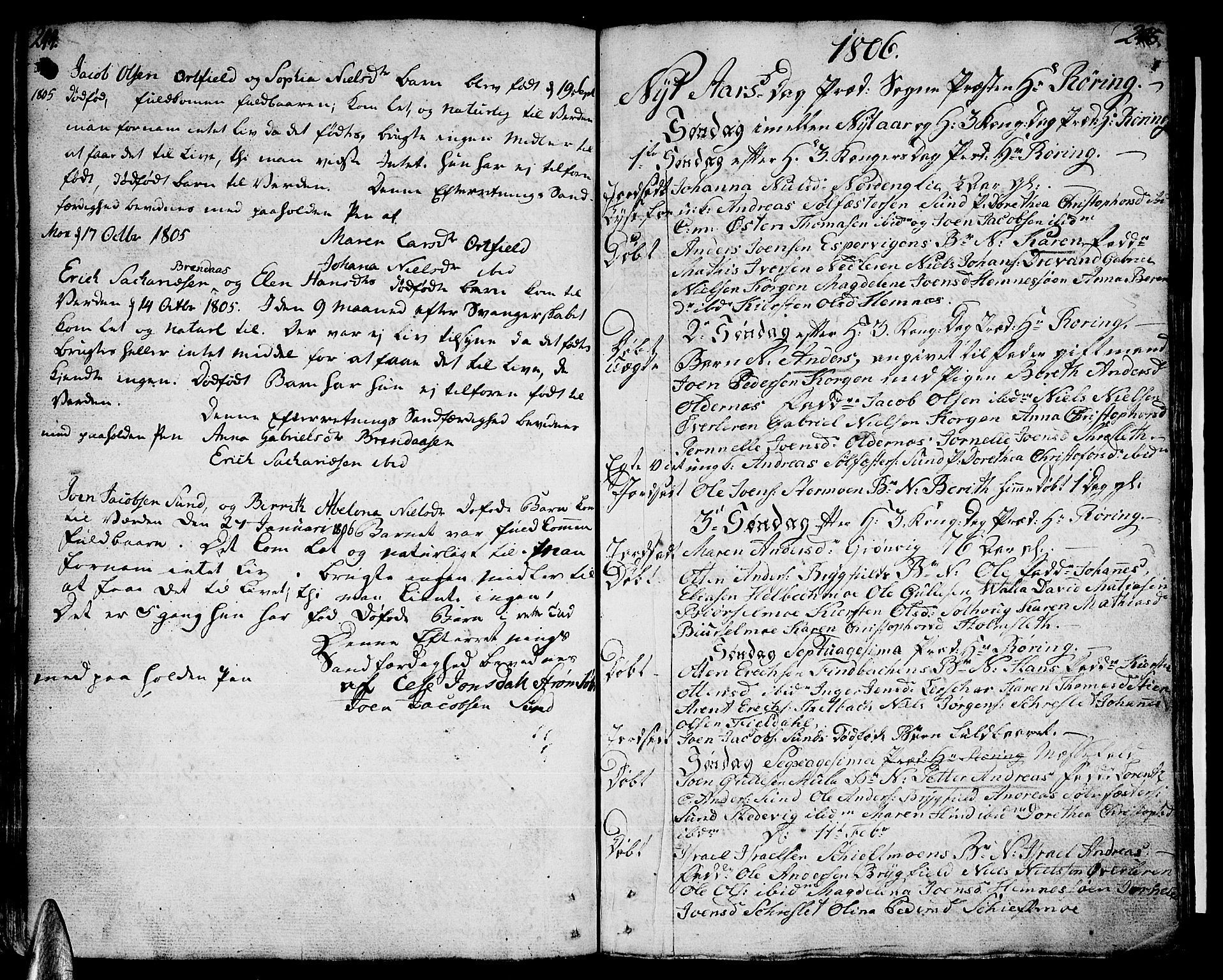 Ministerialprotokoller, klokkerbøker og fødselsregistre - Nordland, AV/SAT-A-1459/825/L0349: Parish register (official) no. 825A05 /1, 1789-1806, p. 244-245