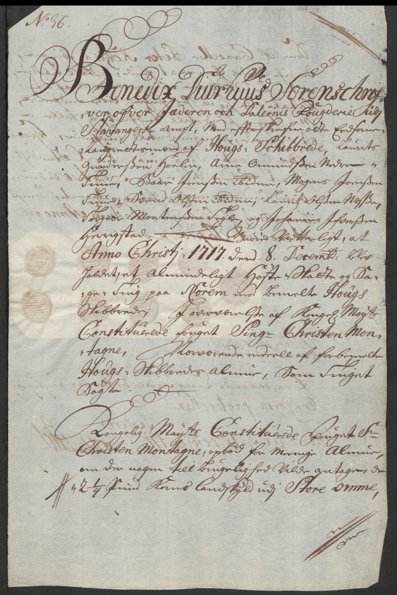 Rentekammeret inntil 1814, Reviderte regnskaper, Fogderegnskap, AV/RA-EA-4092/R46/L2742: Fogderegnskap Jæren og Dalane, 1717, p. 171