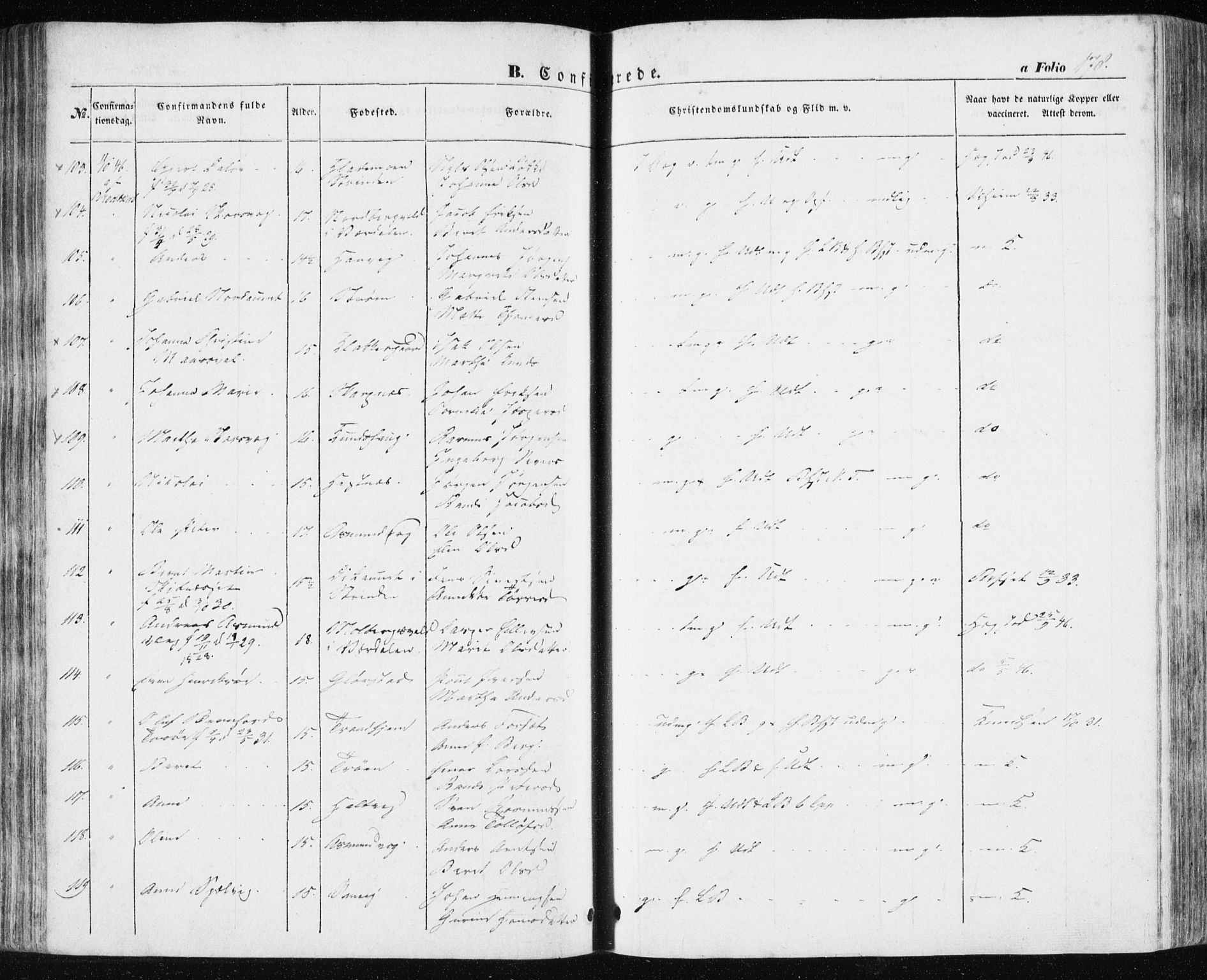 Ministerialprotokoller, klokkerbøker og fødselsregistre - Sør-Trøndelag, AV/SAT-A-1456/634/L0529: Parish register (official) no. 634A05, 1843-1851, p. 178