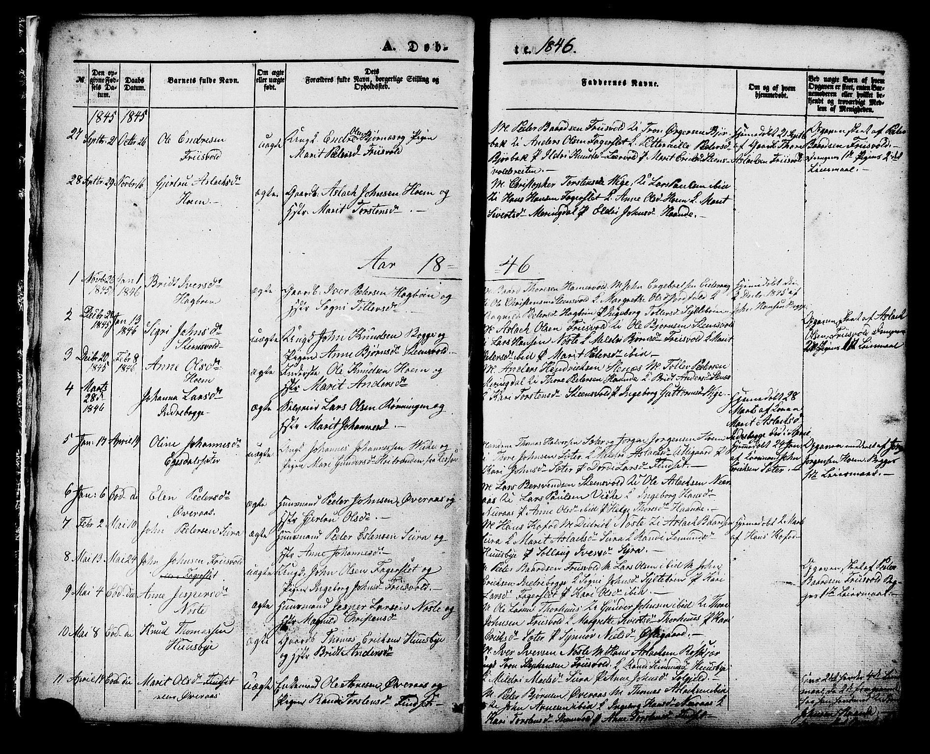 Ministerialprotokoller, klokkerbøker og fødselsregistre - Møre og Romsdal, SAT/A-1454/552/L0637: Parish register (official) no. 552A01, 1845-1879, p. 4