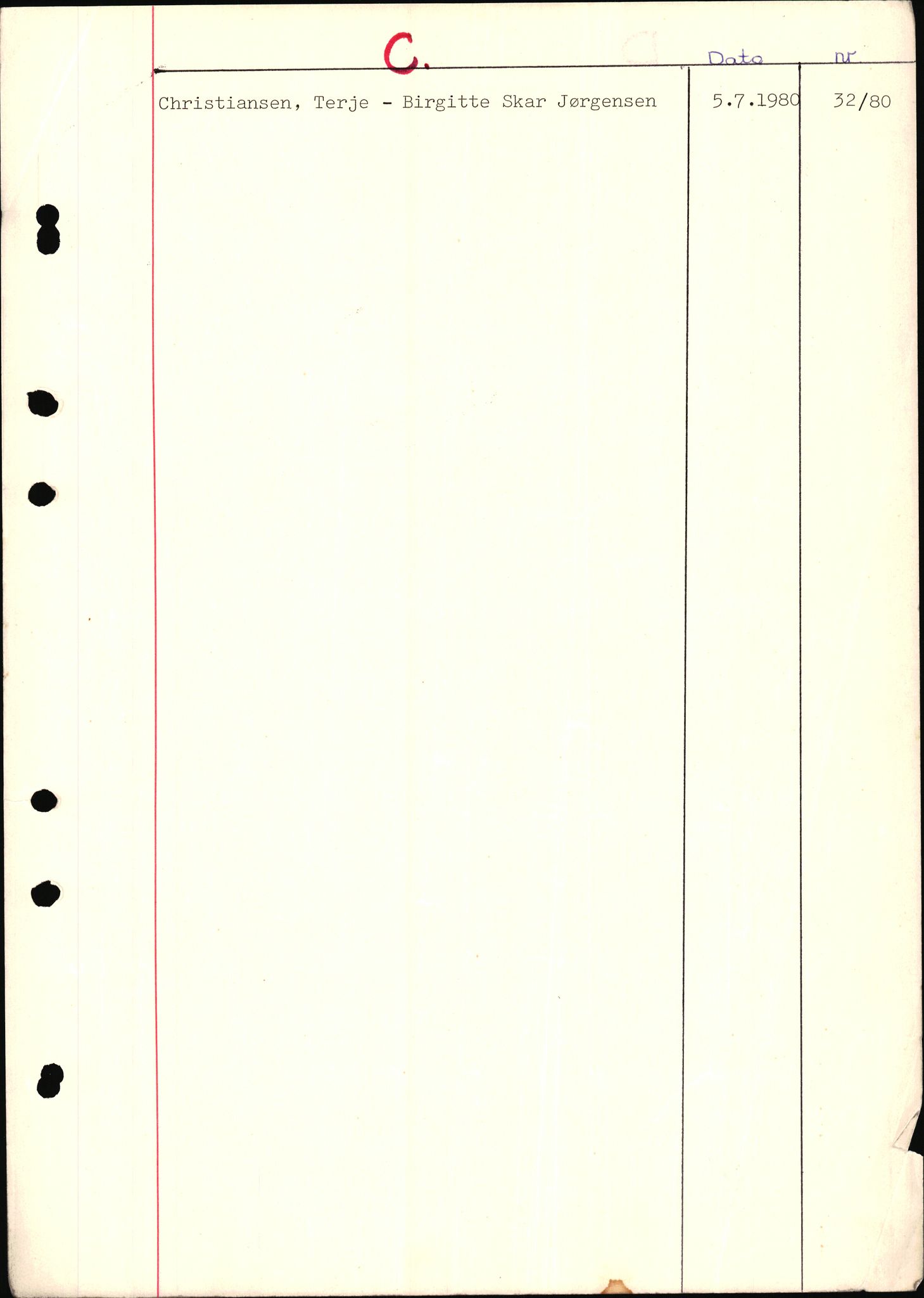 Jarlsberg sorenskriveri, SAKO/A-131/L/Lb/L0002: Vigselsprotokoll, 1969-1981, p. 43