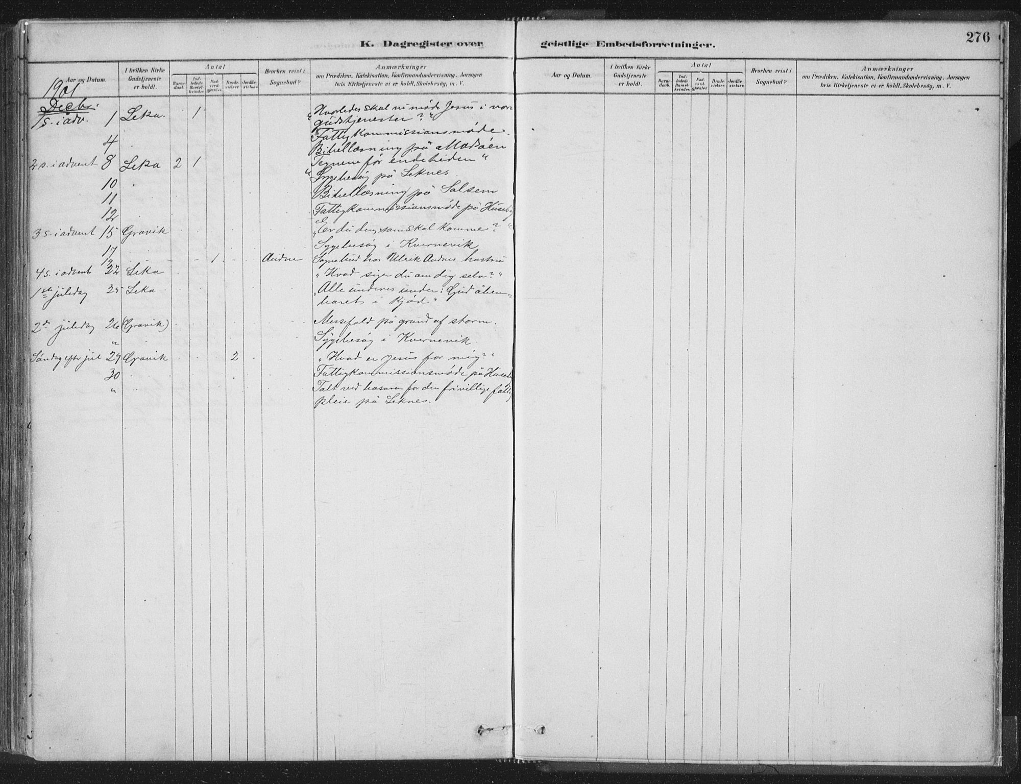 Ministerialprotokoller, klokkerbøker og fødselsregistre - Nord-Trøndelag, AV/SAT-A-1458/788/L0697: Parish register (official) no. 788A04, 1878-1902, p. 276