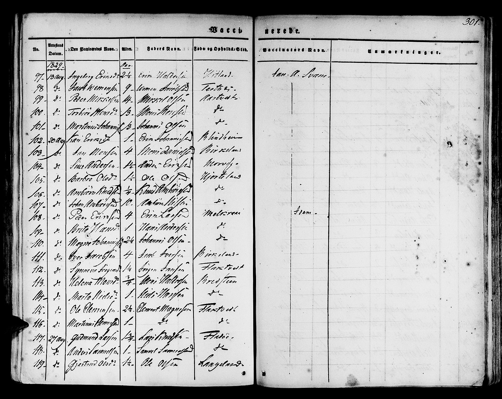 Hamre sokneprestembete, AV/SAB-A-75501/H/Ha/Haa/Haaa/L0011: Parish register (official) no. A 11, 1826-1834, p. 301