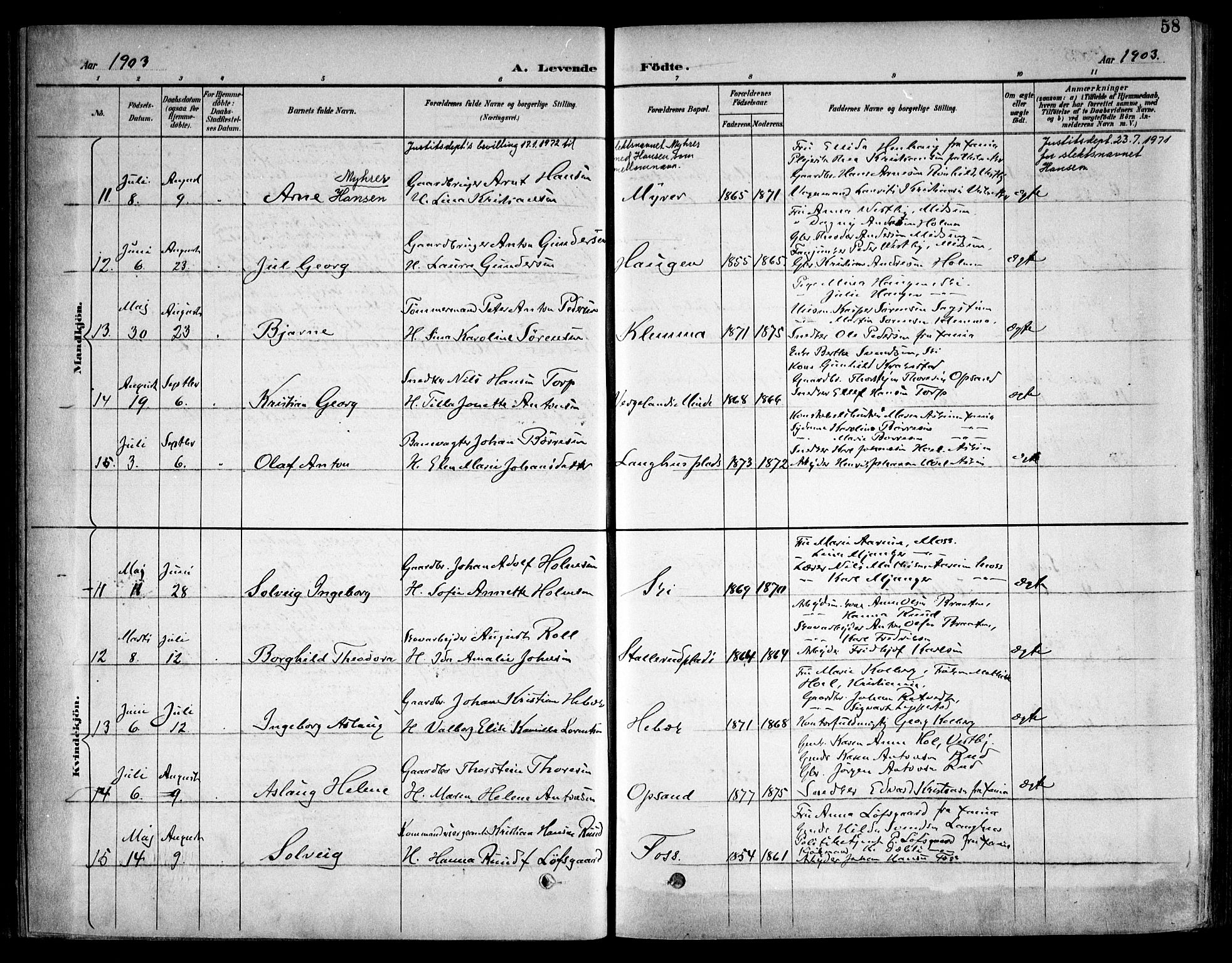 Kråkstad prestekontor Kirkebøker, SAO/A-10125a/F/Fb/L0002: Parish register (official) no. II 2, 1893-1917, p. 58
